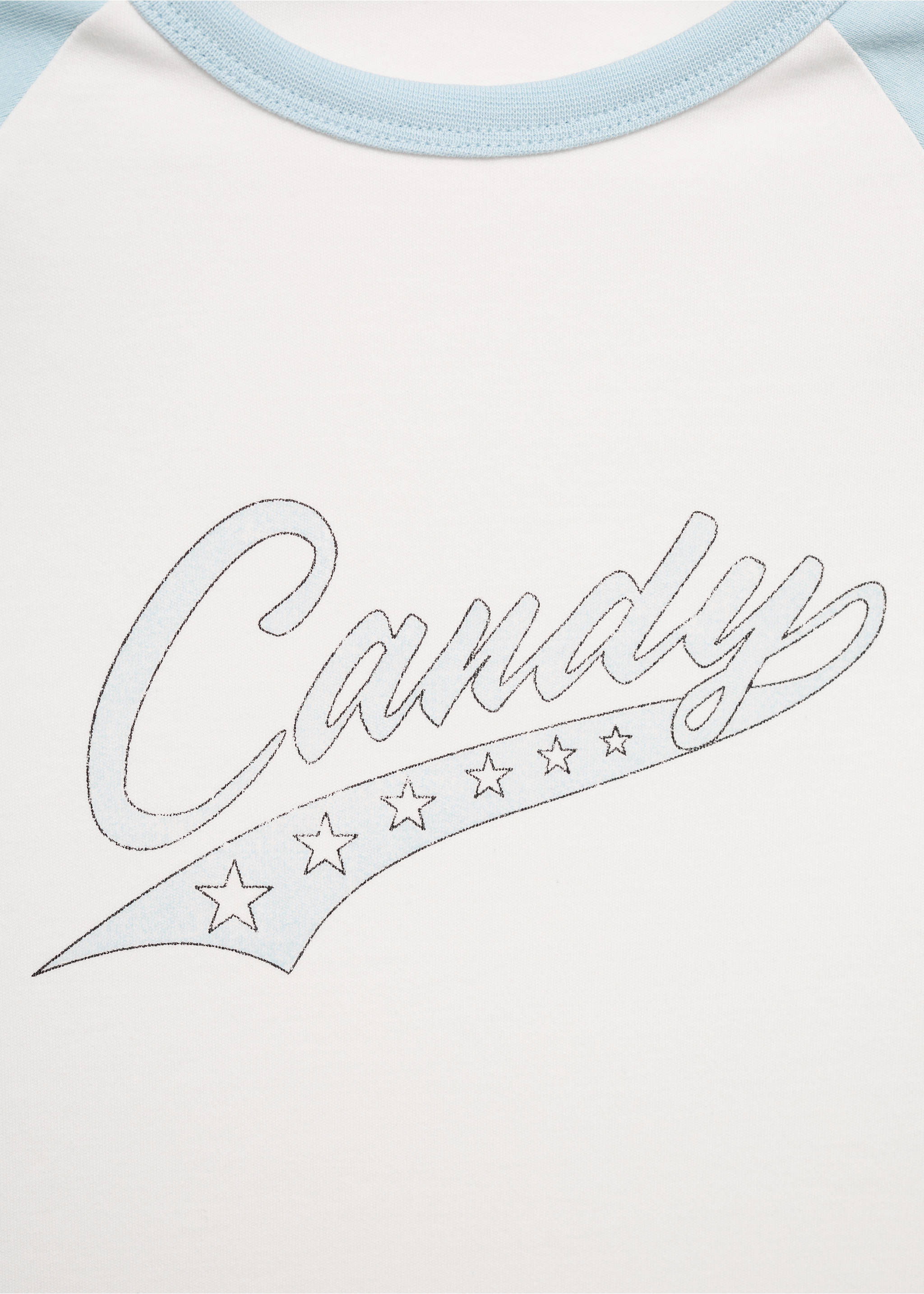 Long-sleeved t-shirt with message - Details of the article 8, White. Ref: 77006356-00.