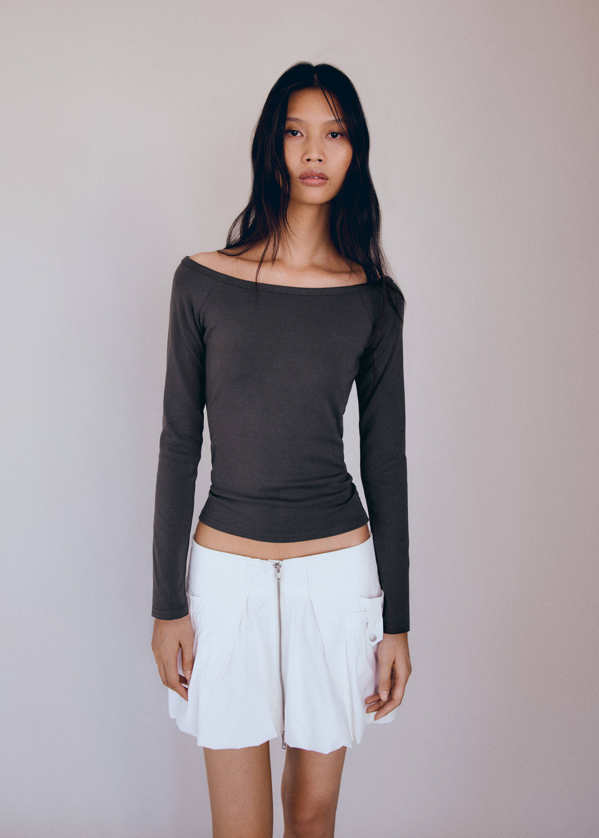 T-shirt col bateau coton - Plan général