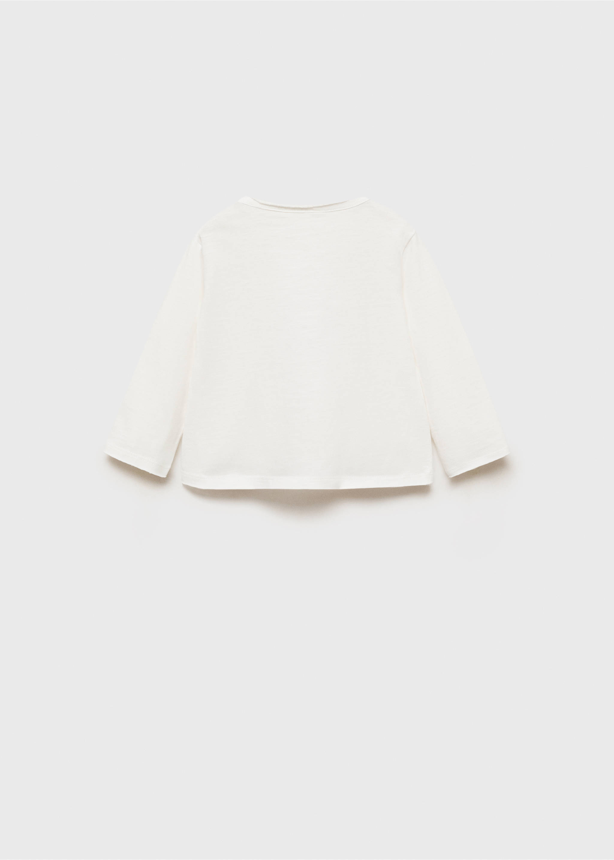 Long-sleeved t-shirt with embossed print - Reverse of the article, Off White. Ref: 77006360-00.