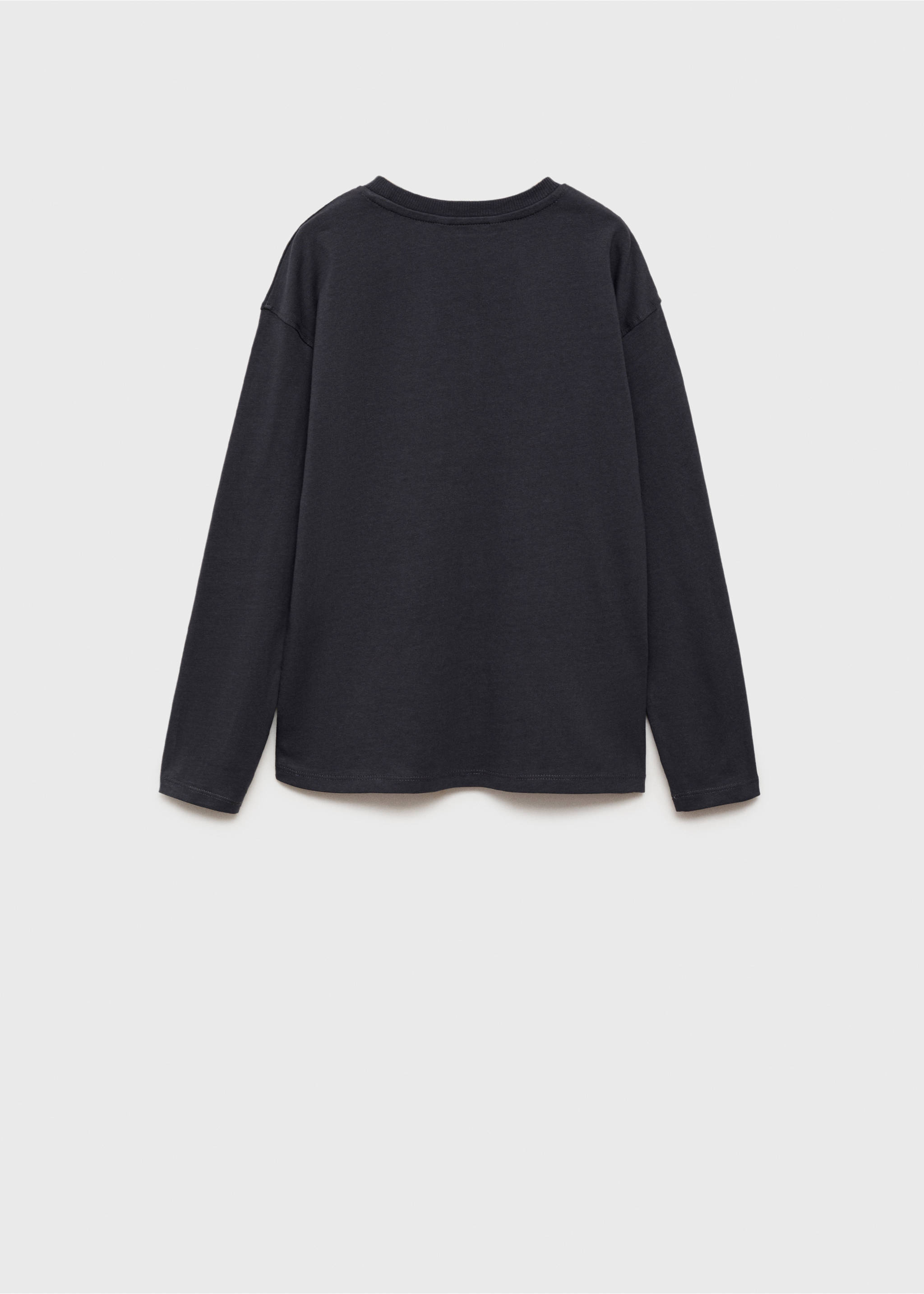 Long-sleeved t-shirt with pockets - Reverse of the article, Black. Ref: 77006725-00.