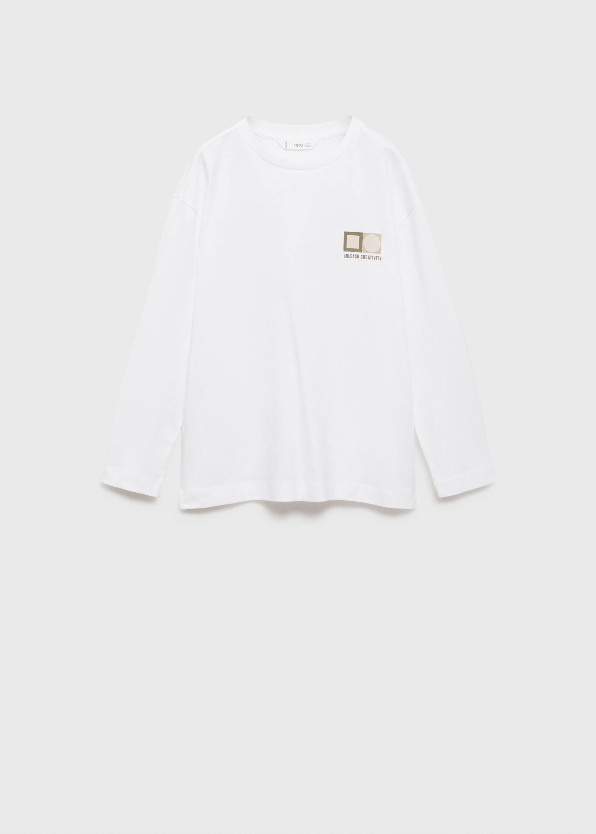 Printed long sleeve t-shirt - Article without model, Off White. Ref: 77006726-00.