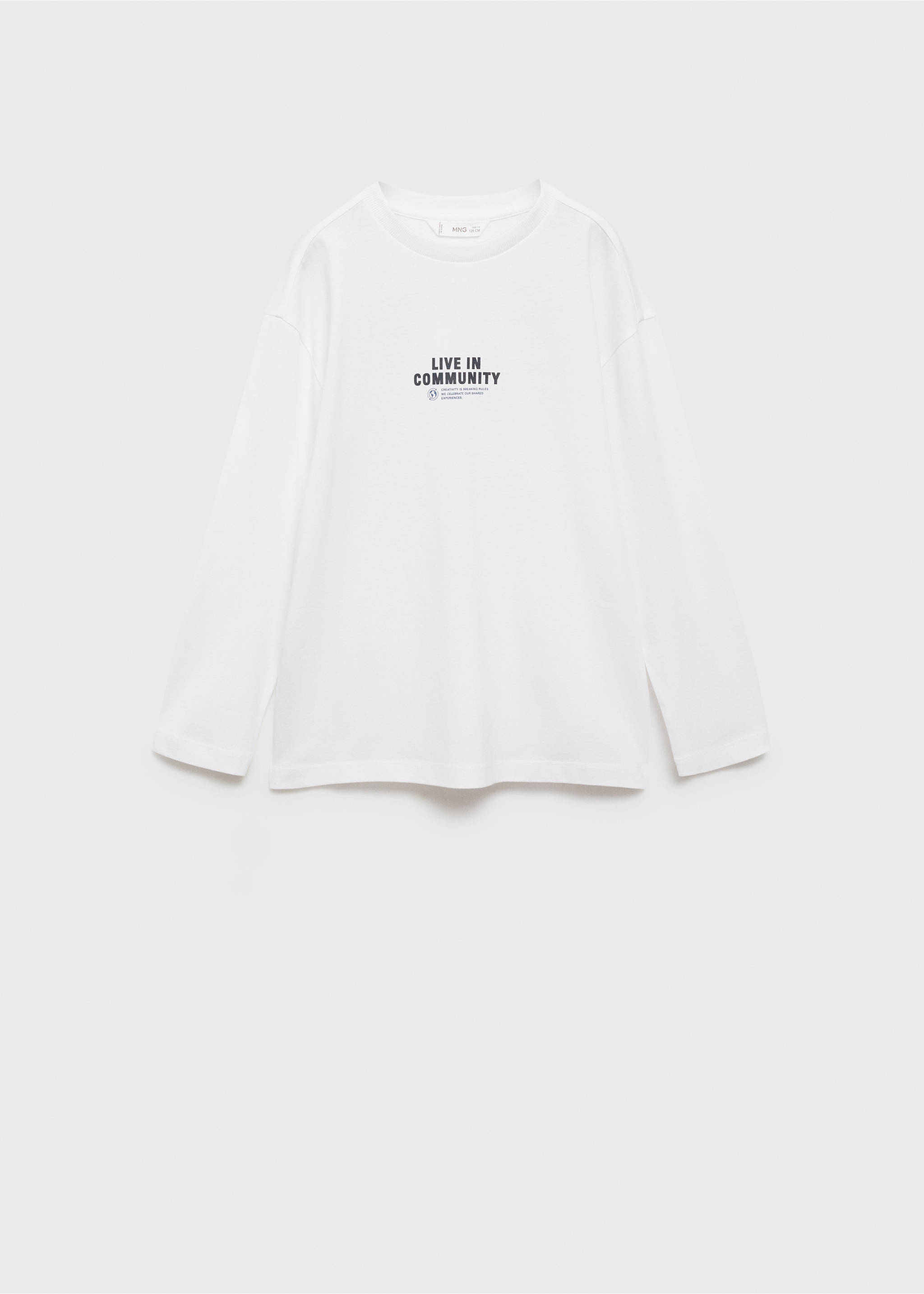 T-shirt manches longues imprimé - Article sans modèle, Blanc cassé. Ref: 77006727-00.