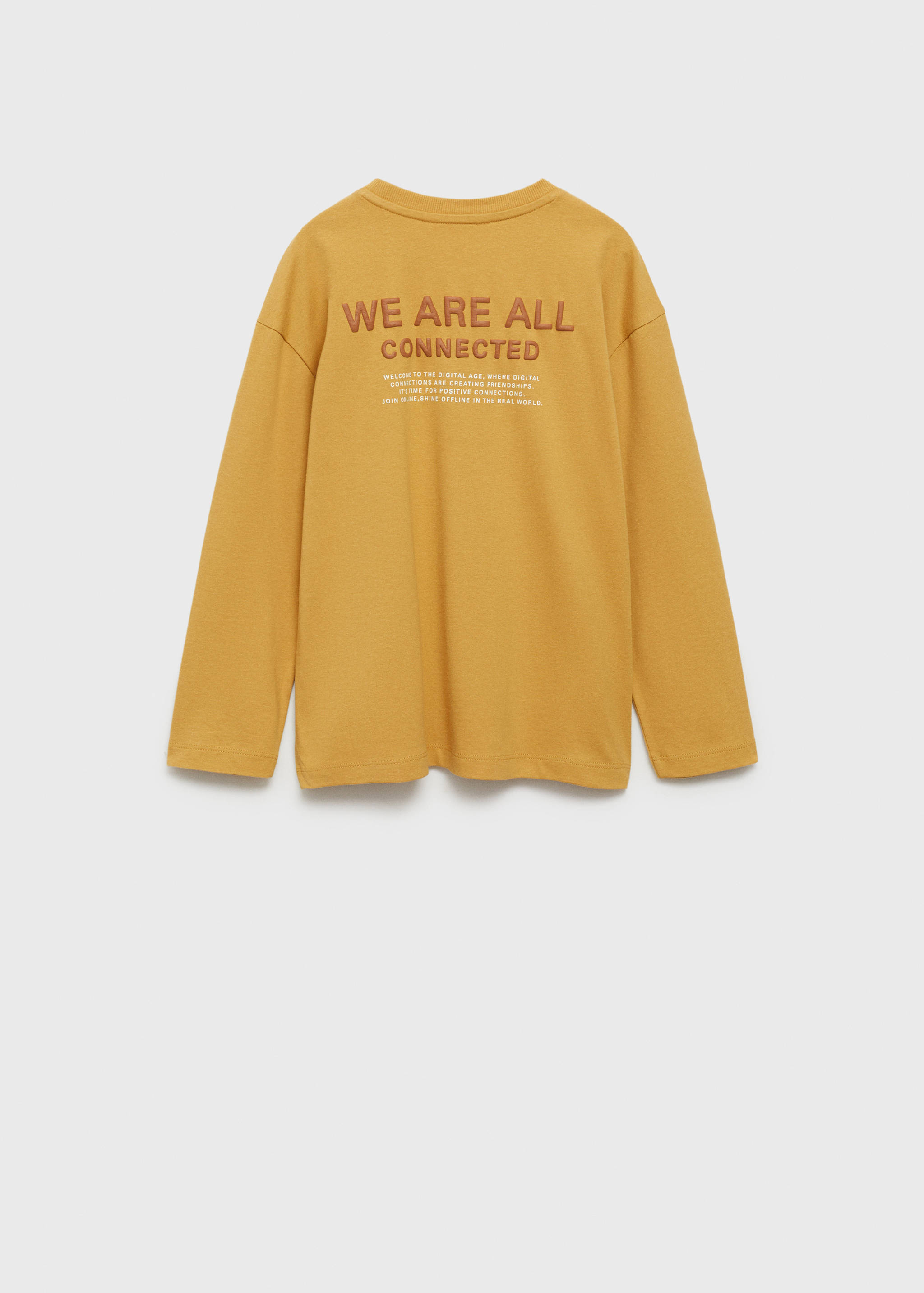 Long-sleeved t-shirt with embossed print - Reverse of the article