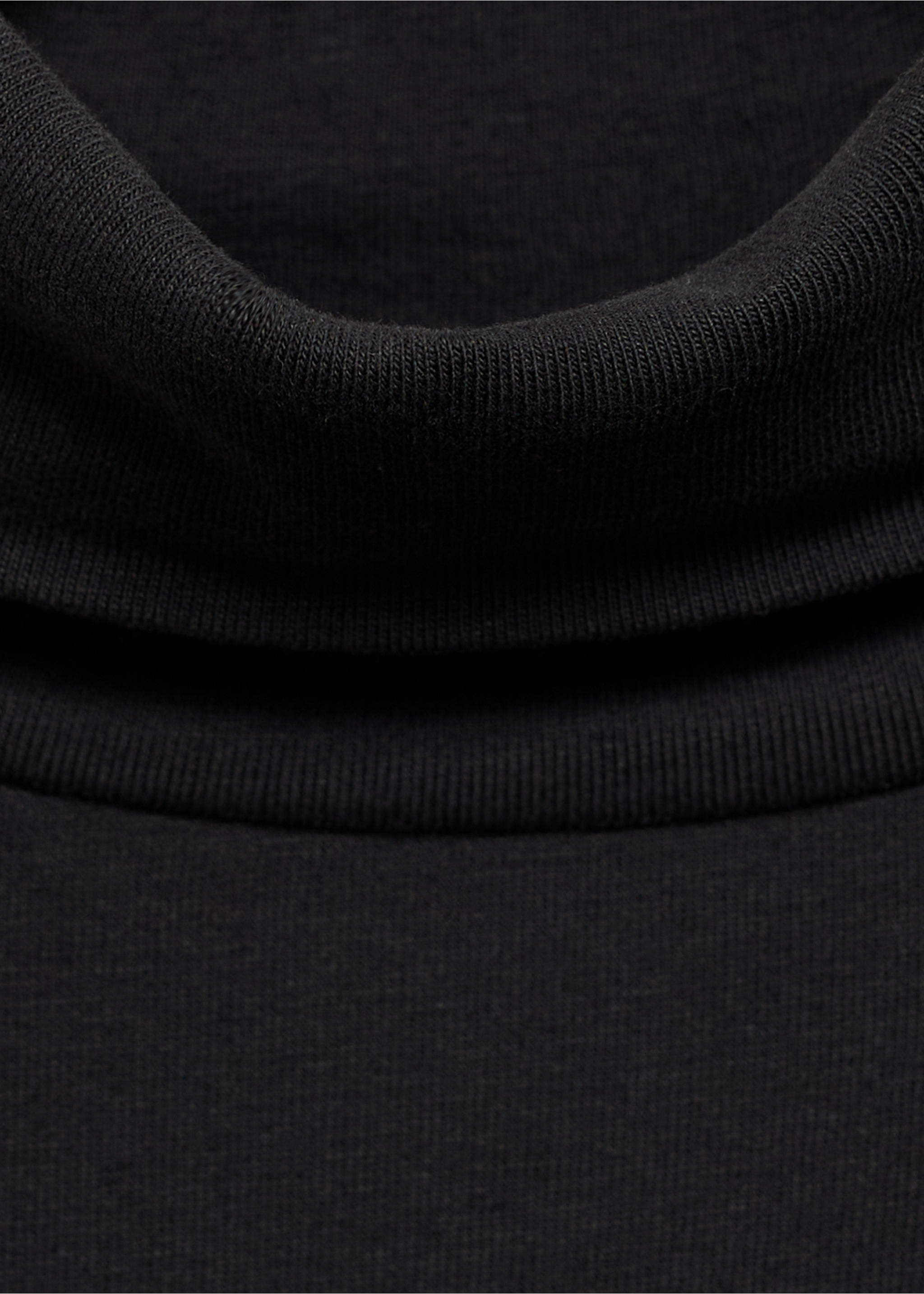 Langärmliges T-Shirt mit Rollkragen - Detail des Artikels 8, Schwarz. Ref: 77006729-00.