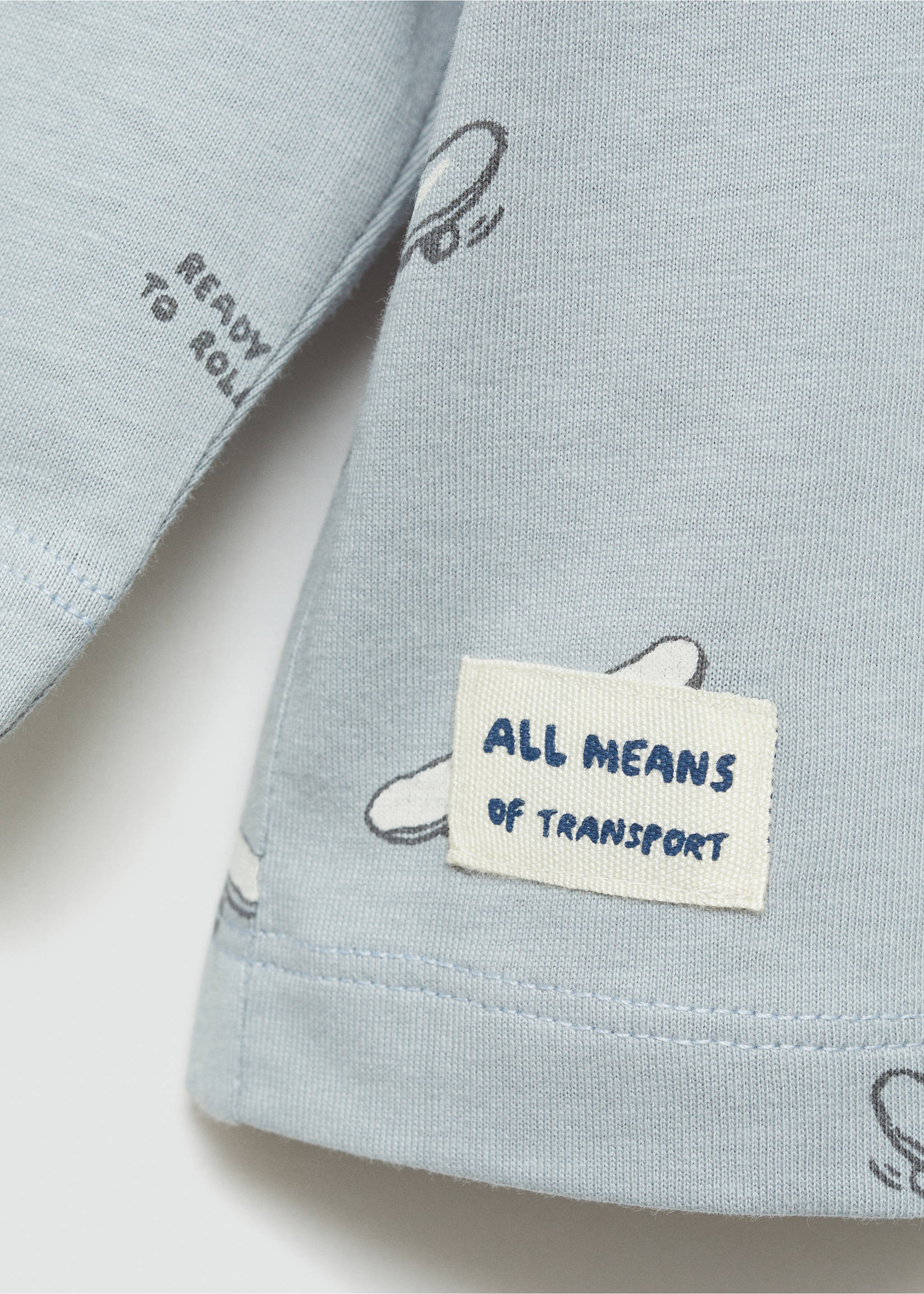 Skater printed t-shirt - Details of the article 0, Sky Blue. Ref: 77006733-00.