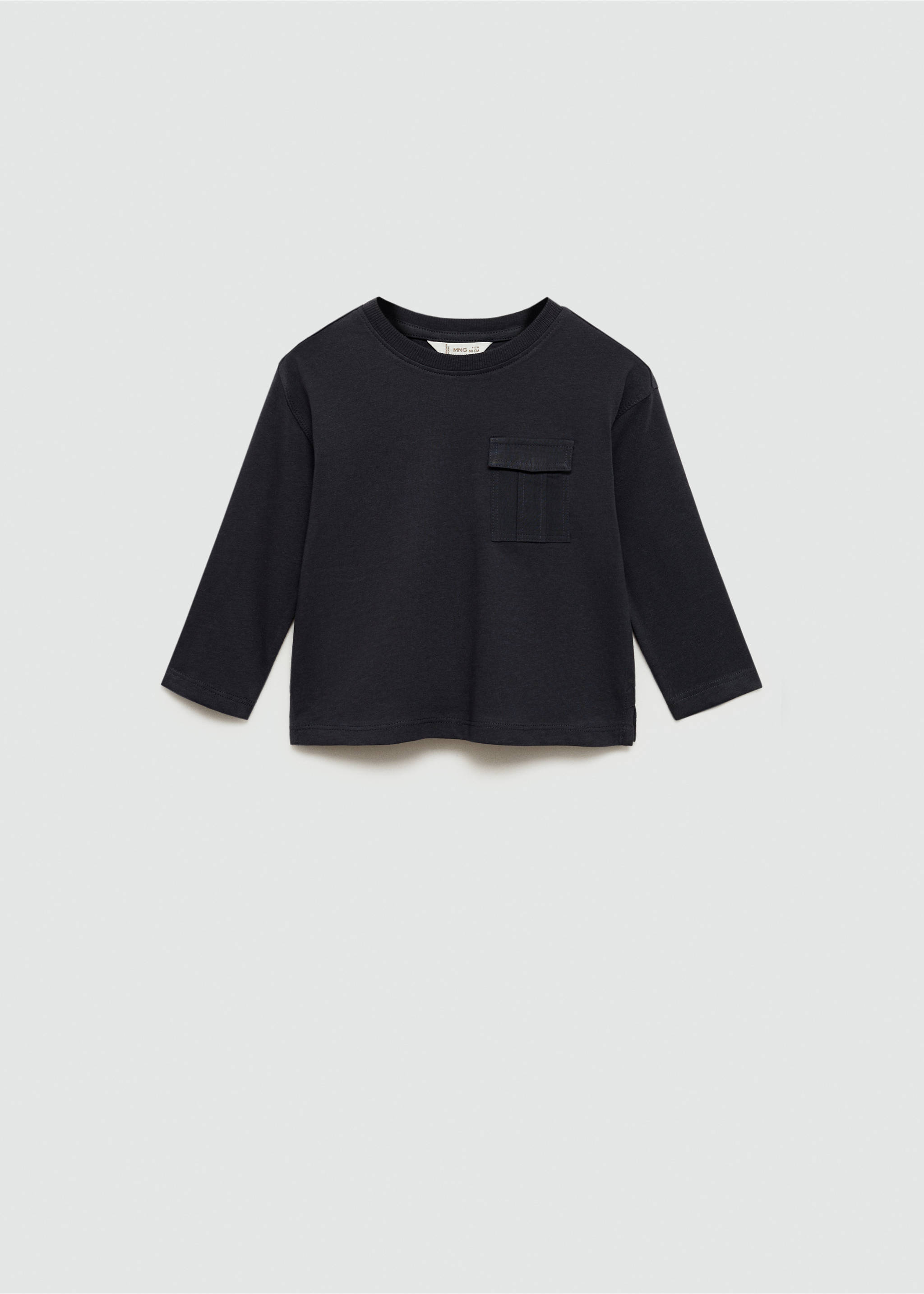 T-shirt manches longues poches - Article sans modèle, Noir. Ref: 77006734-00.