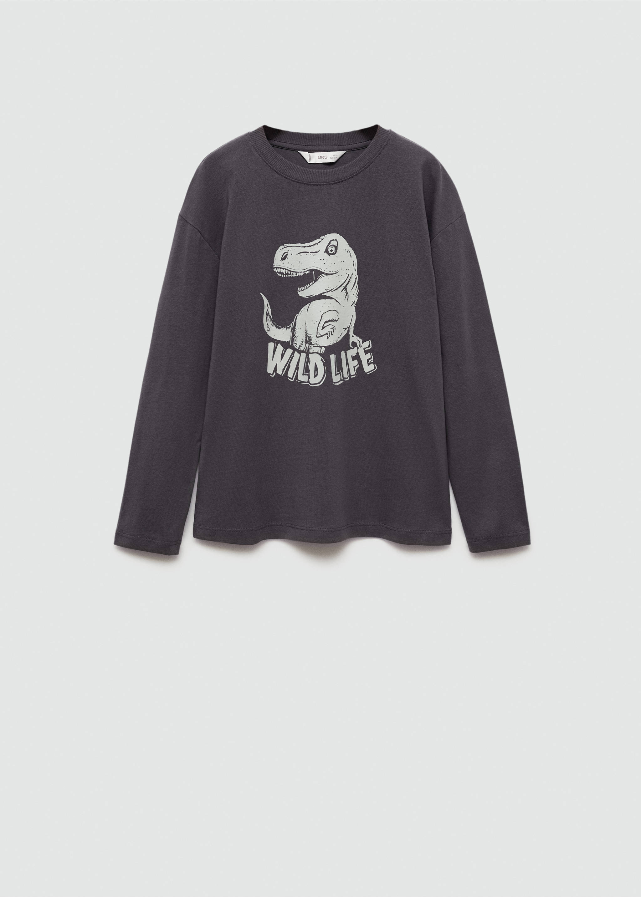 T-shirt manches longues imprimé - Article sans modèle, Gris anthracite. Ref: 77006737-00.