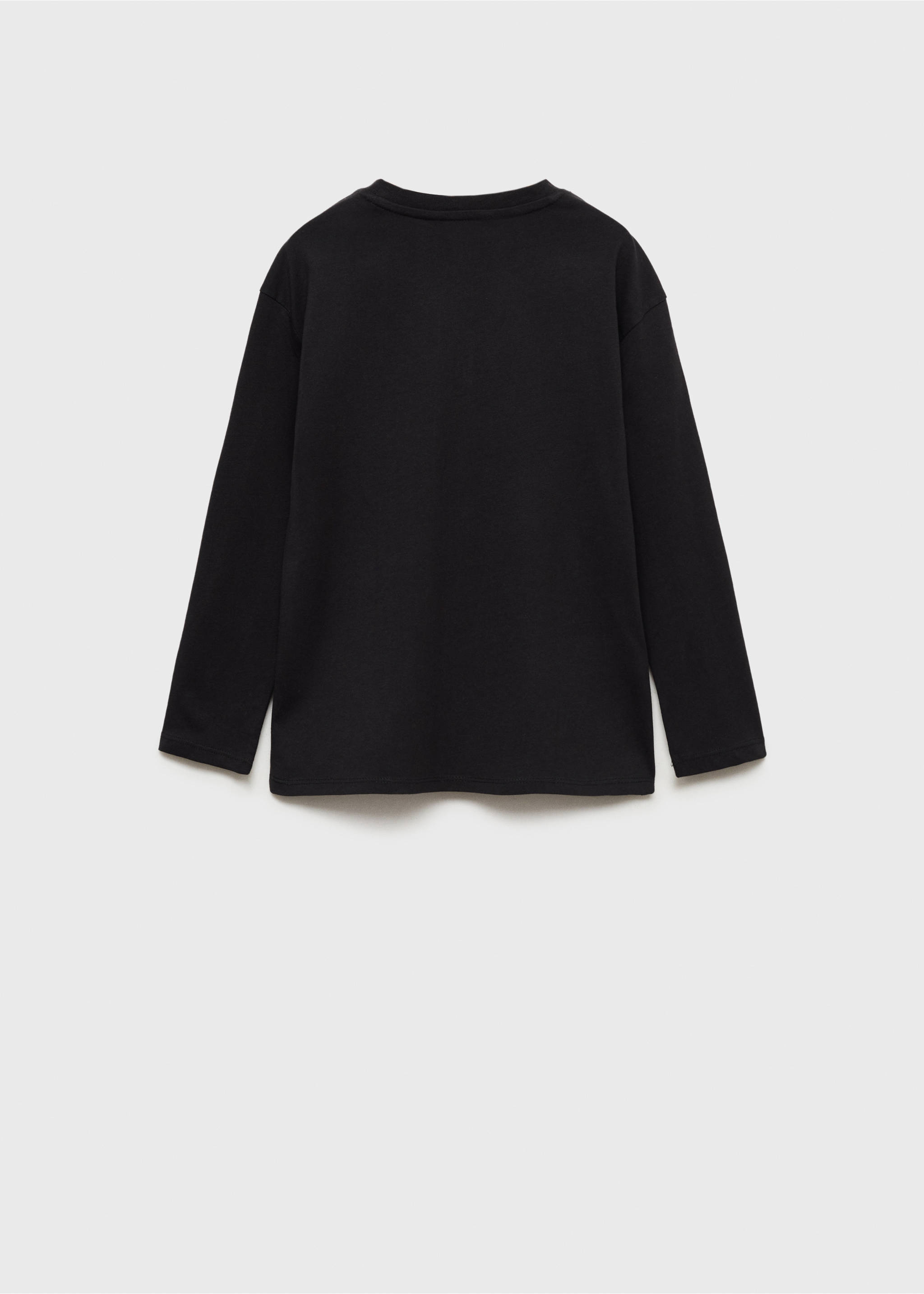 Baumwollshirt mit Knöpfen - Rückseite des Artikels, Schwarz. Ref: 77006738-00.