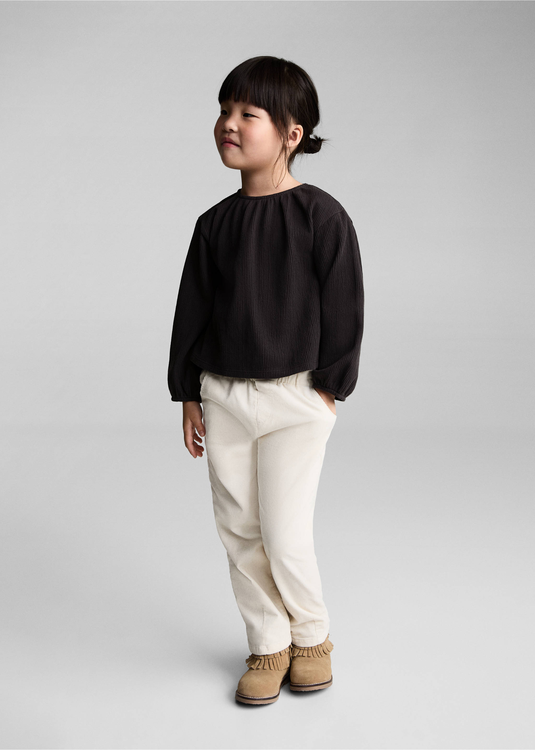 Long-sleeved puffed t-shirt - General plane, Charcoal. Ref: 77006739-00.