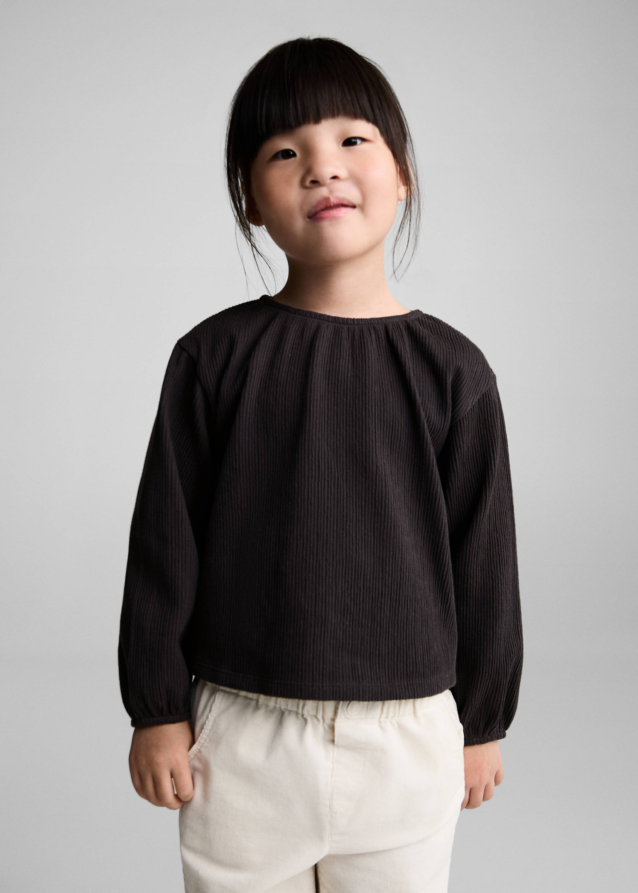 Long-sleeved puffed t-shirt - Medium plane