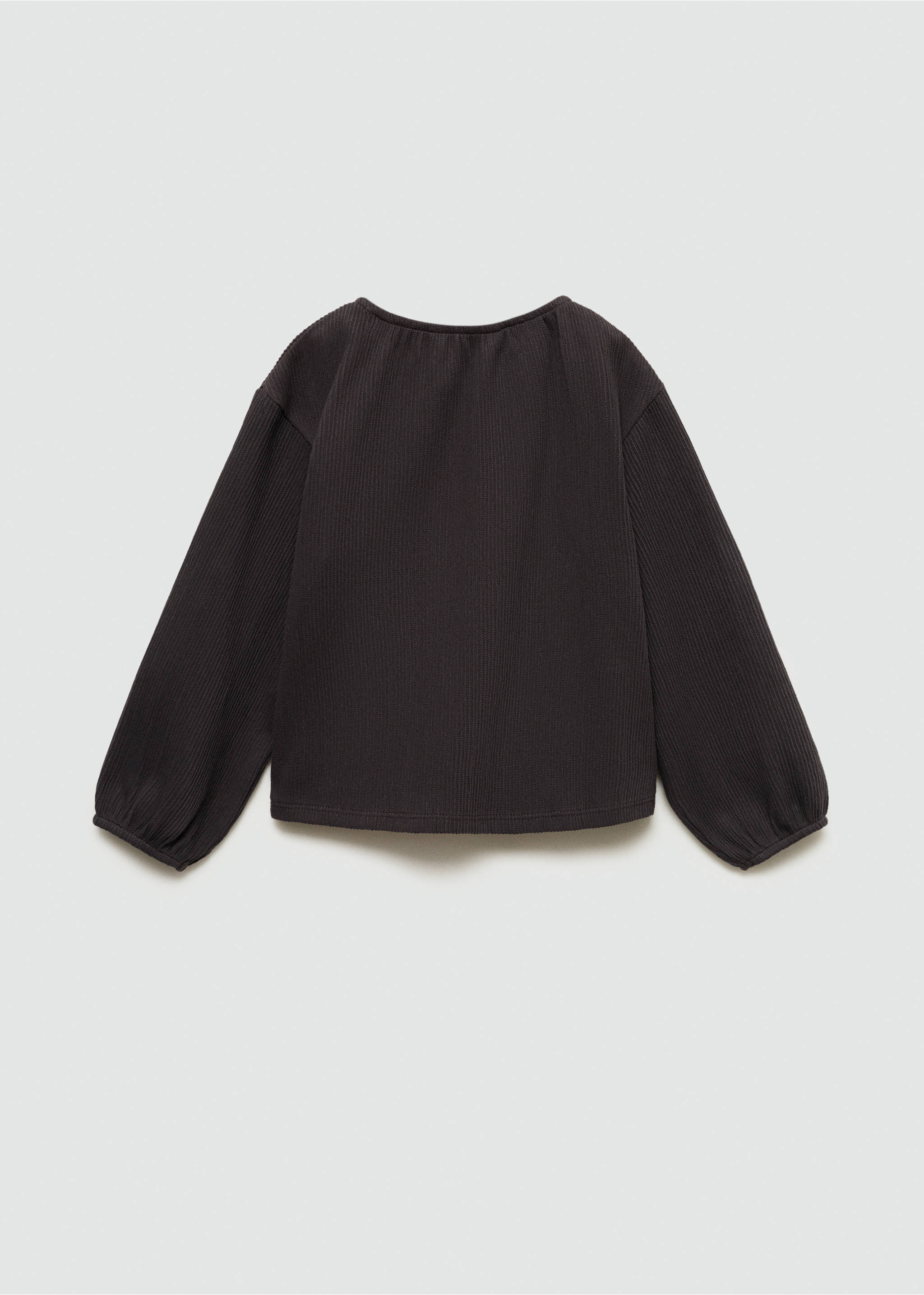 Long-sleeved puffed t-shirt - Reverse of the article, Charcoal. Ref: 77006739-00.