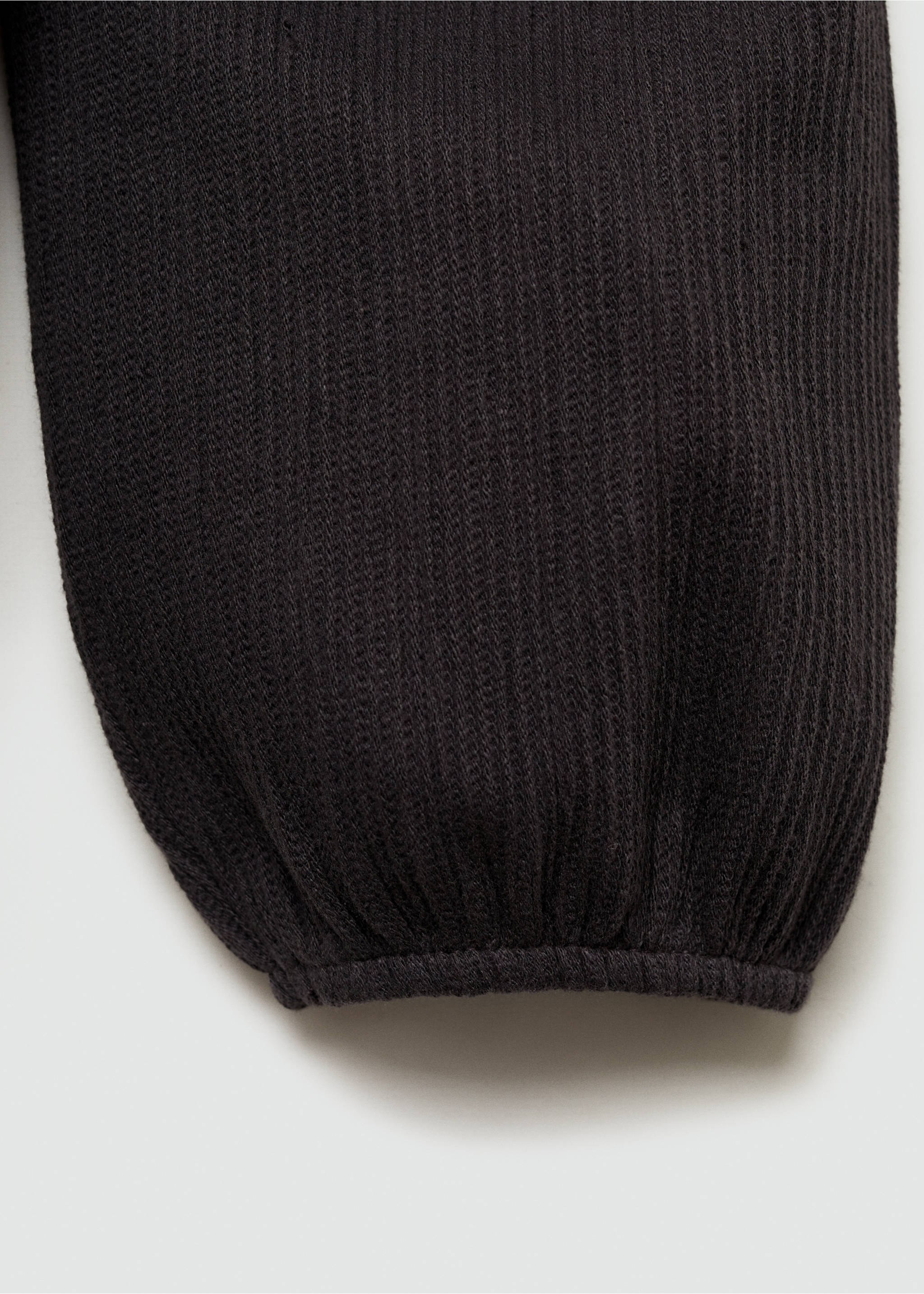 Long-sleeved puffed t-shirt - Details of the article 0, Charcoal. Ref: 77006739-00.