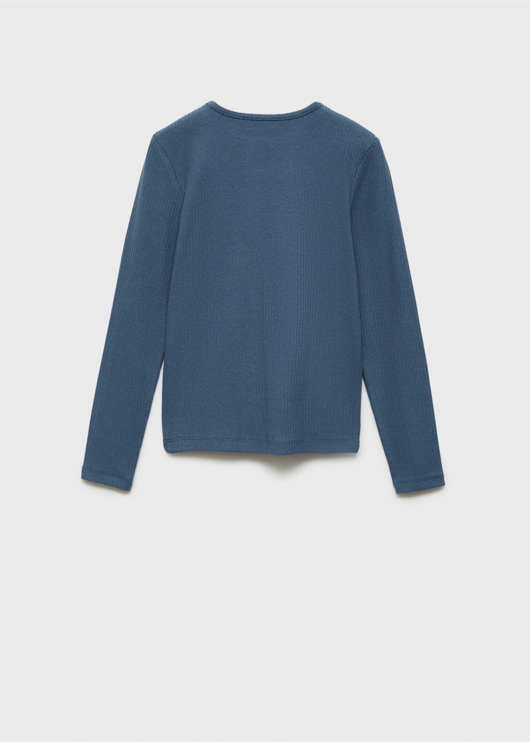 Ribbed printed t -shirt - Reverse of the article, Blue. Ref: 77006744-00.