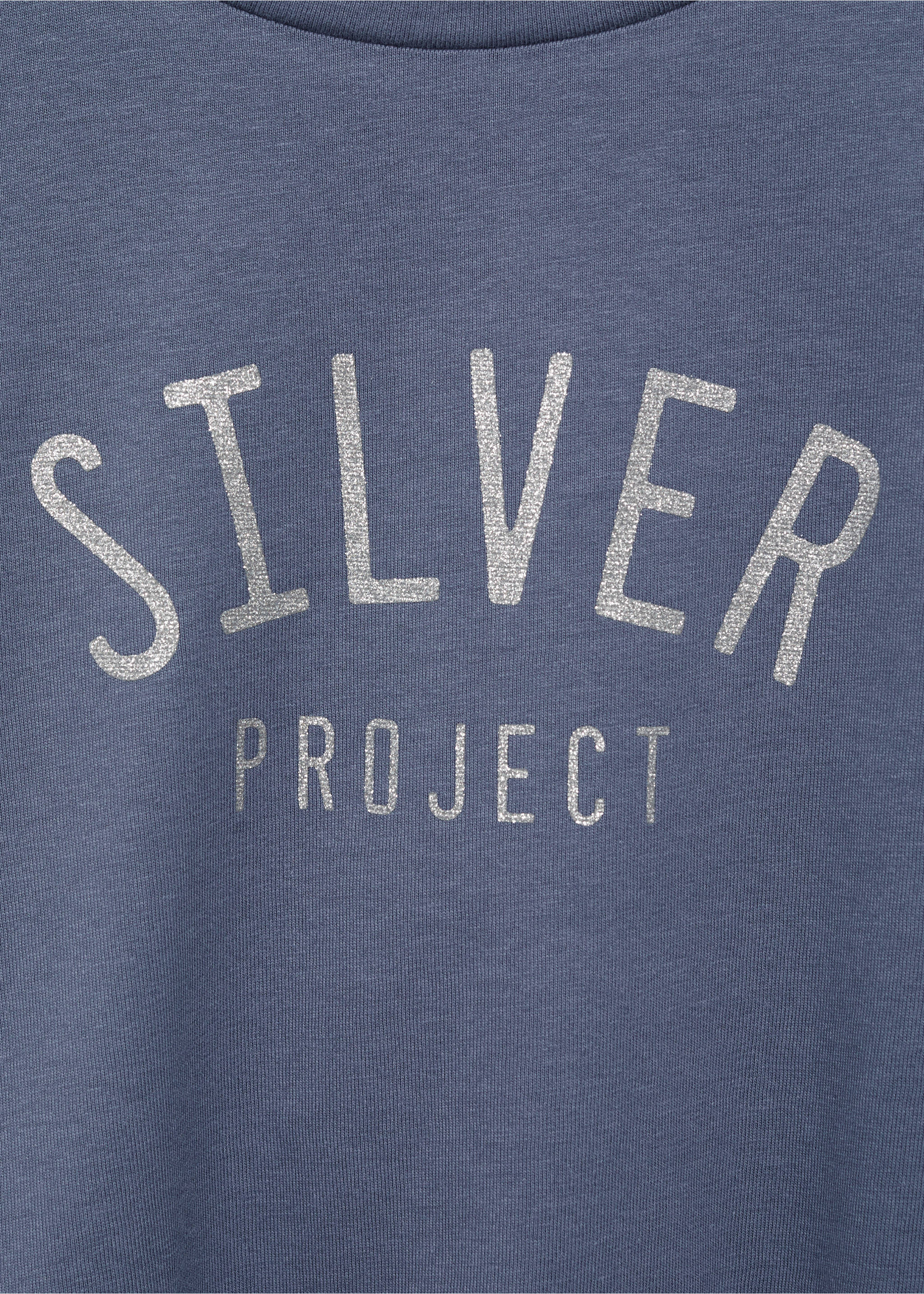 Cotton t-shirt with shoulder opening - Details of the article 8, Blue. Ref: 77006745-00.