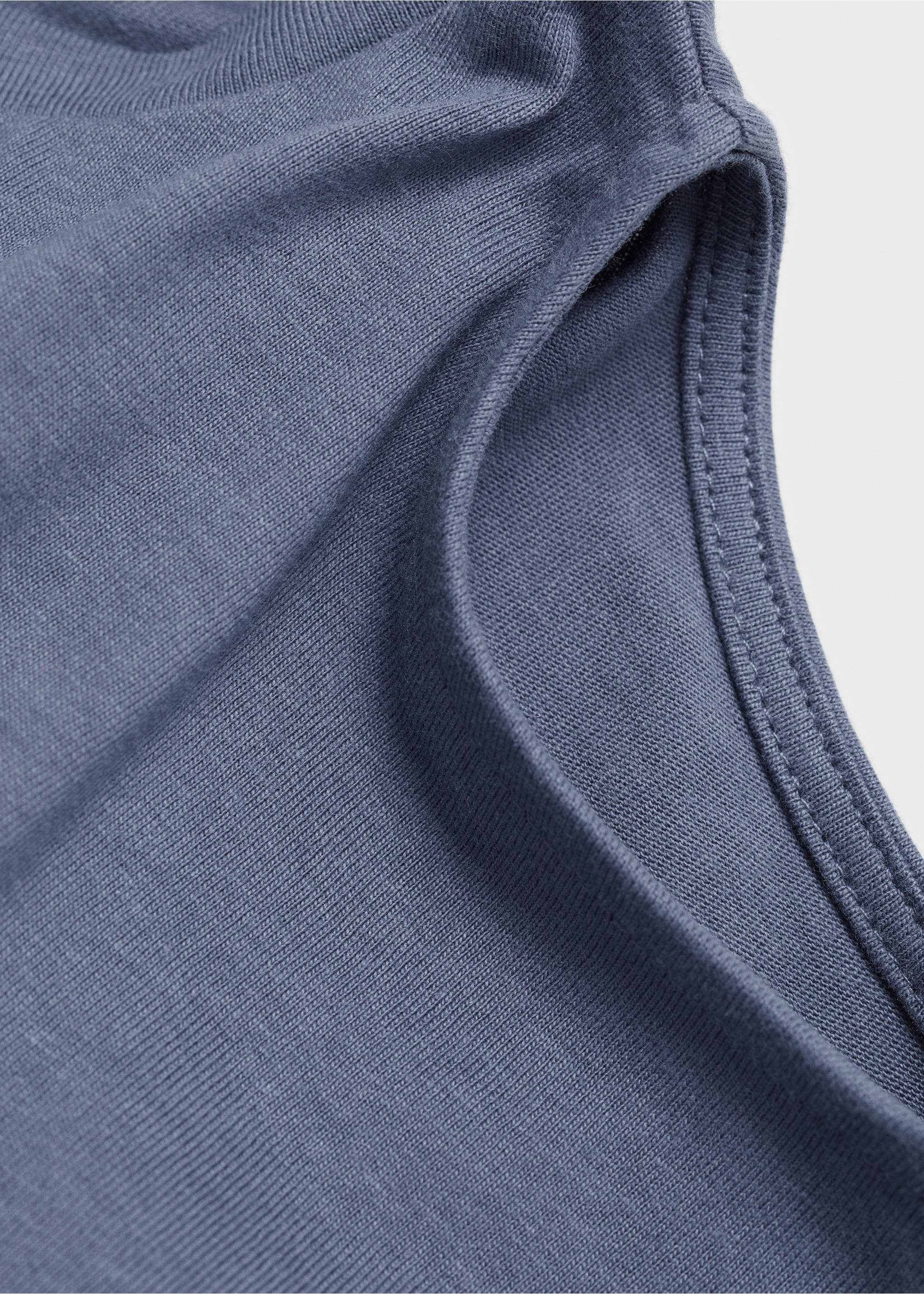 Cotton t-shirt with shoulder opening - Details of the article 0, Blue. Ref: 77006745-00.
