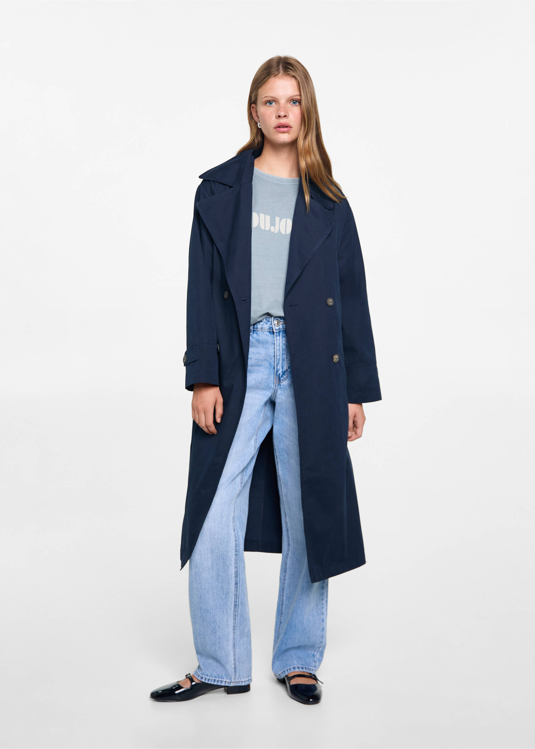 T-shirt en coton imprimé - Plan général, Bleu. Ref: 77006747-00.