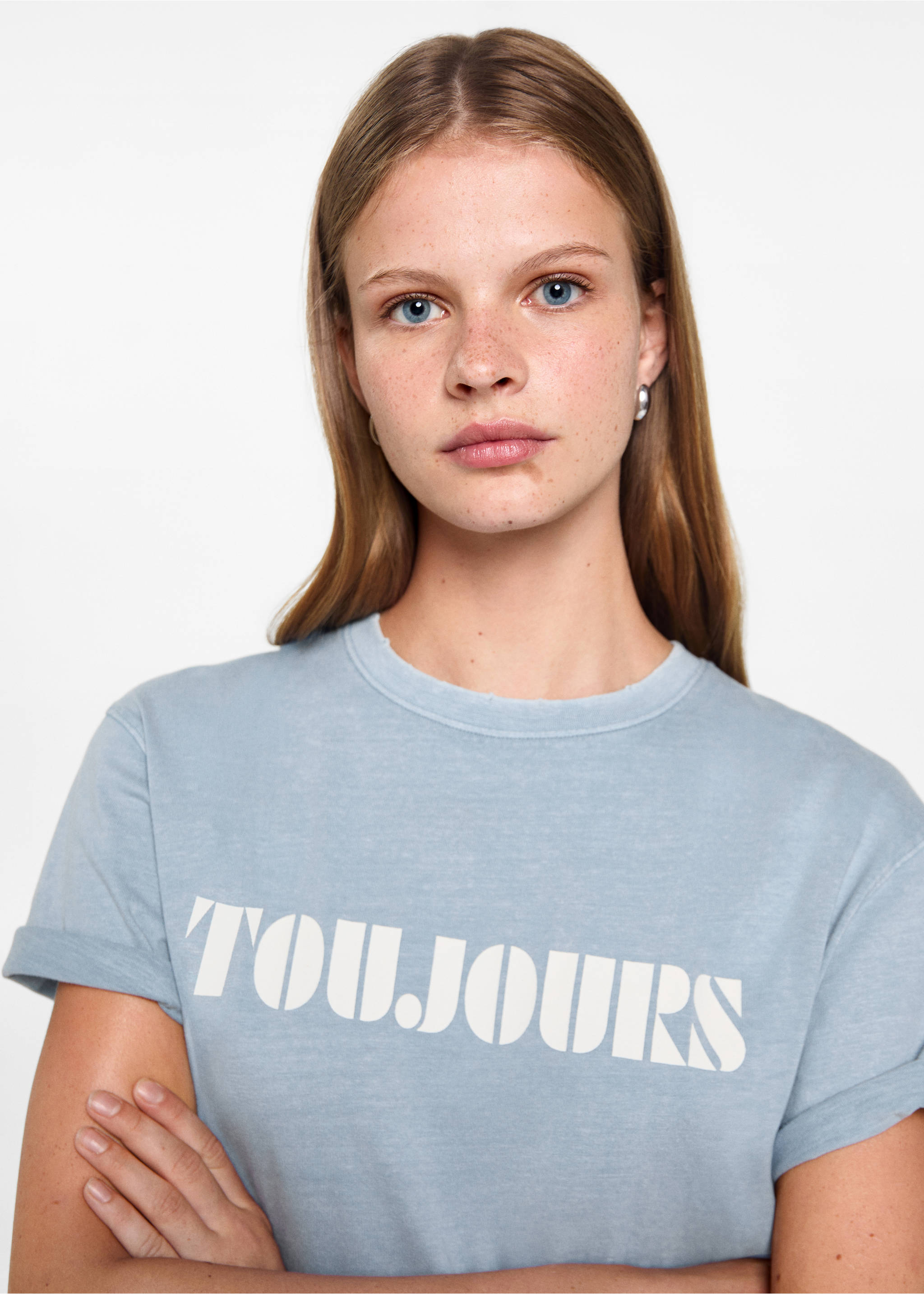 T-shirt en coton imprimé - Détail de l'article 1, Bleu. Ref: 77006747-00.