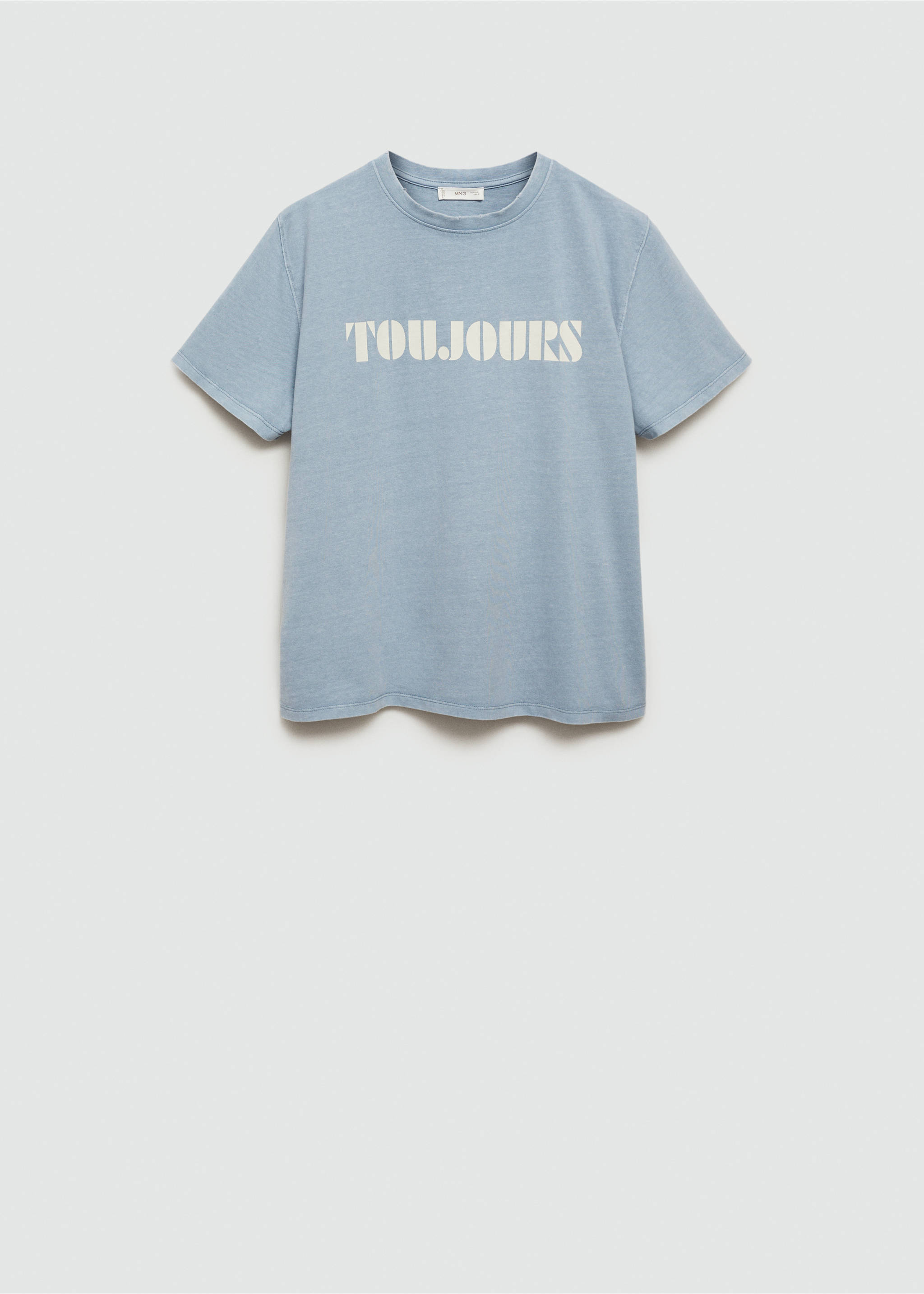 Printed cotton-blend t-shirt - Article without model, Blue. Ref: 77006747-00.