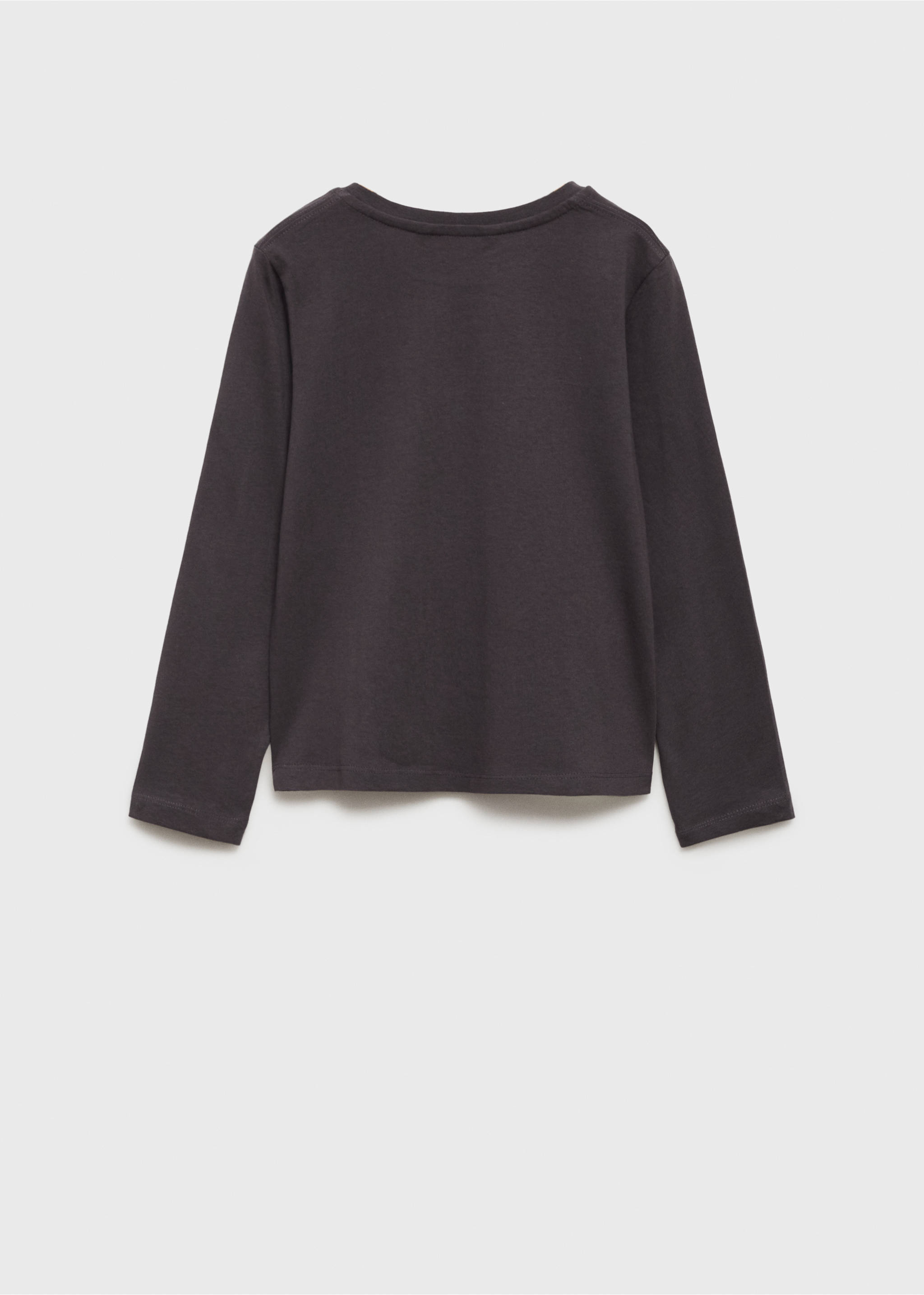 Printed detail T-shirt - Reverse of the article, Charcoal. Ref: 77006748-00.