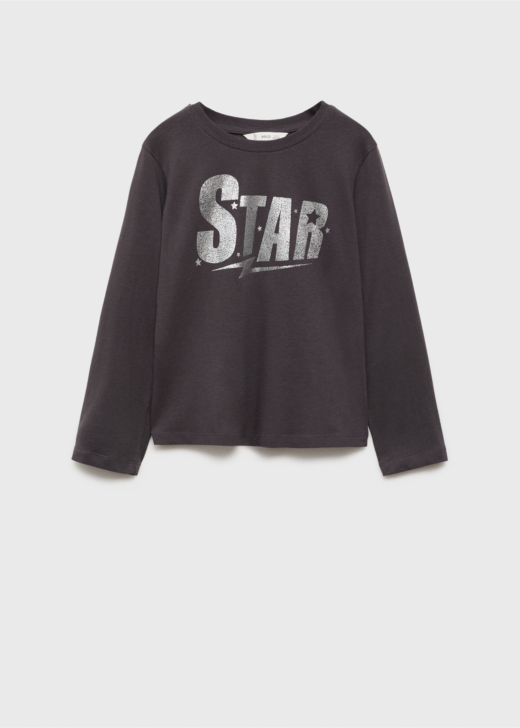 Printed detail T-shirt - Article without model, Charcoal. Ref: 77006748-00.