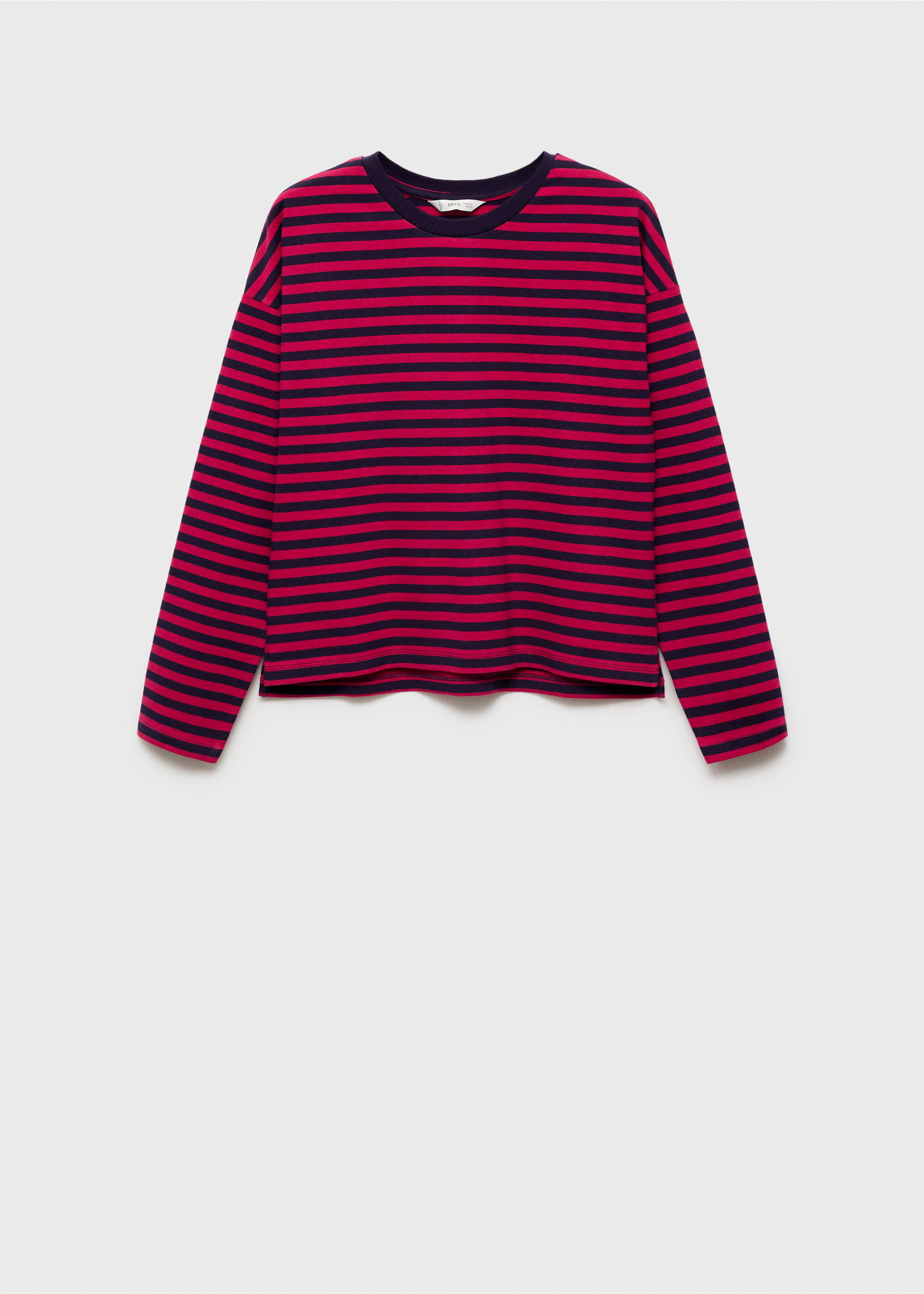 T-shirt manches longues rayures - Article sans modèle, Cerise. Ref: 77006749-00.