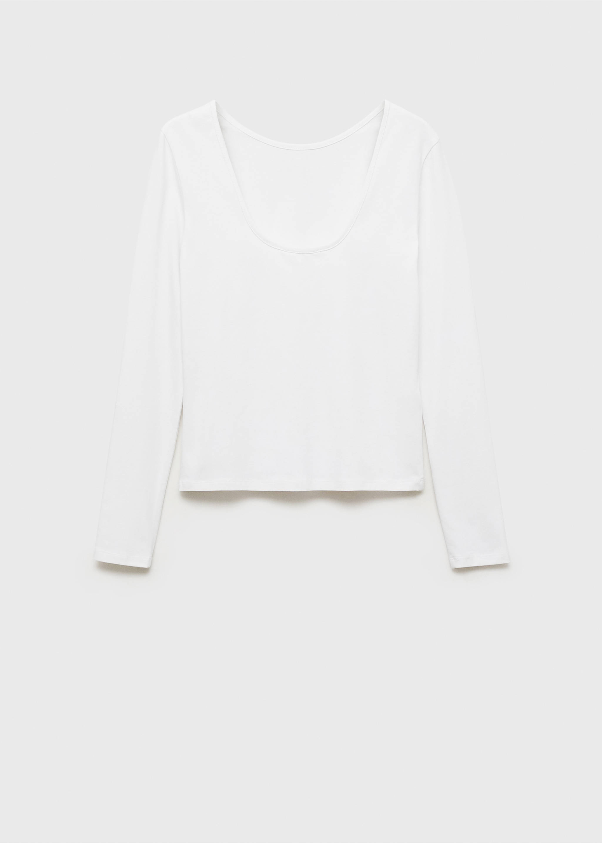 T-shirt manches longues ouverture au dos - Article sans modèle, Blanc cassé. Ref: 77006750-00.