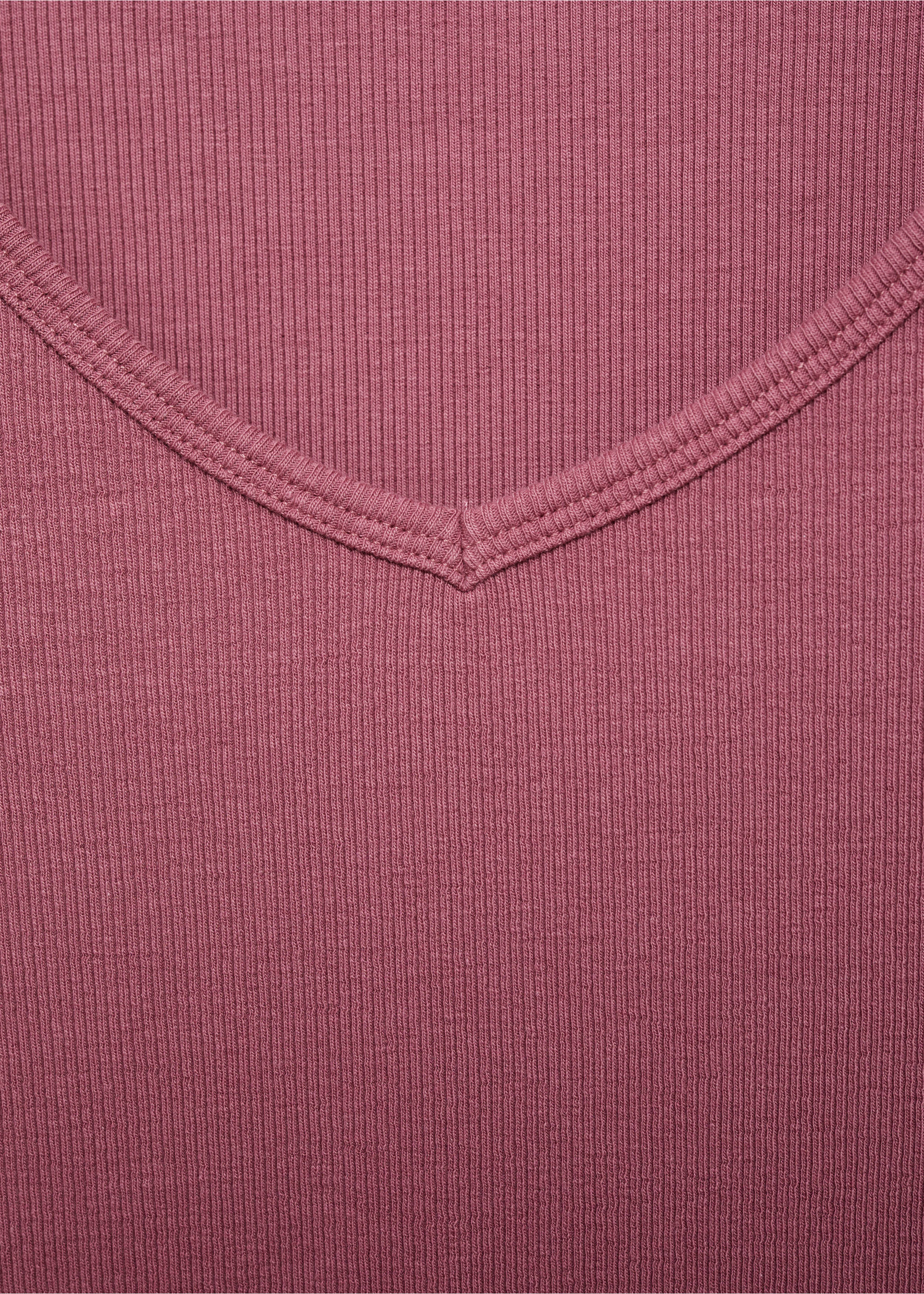 T-shirt manches longues col V - Détail de l'article 8, Rose pastel. Ref: 77006751-00.