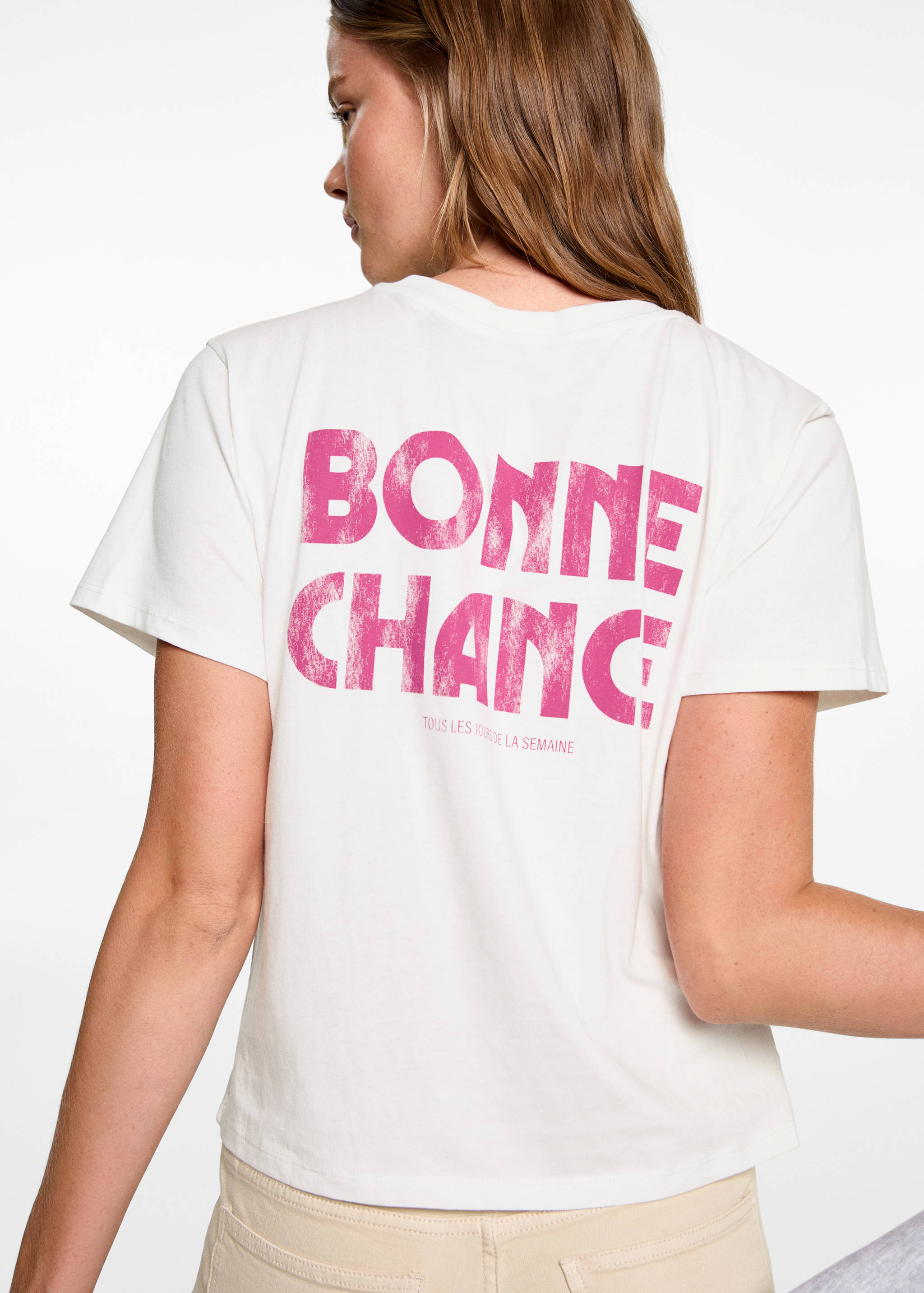 Tryckt bomull-blandning t-shirt - Artikelns baksida