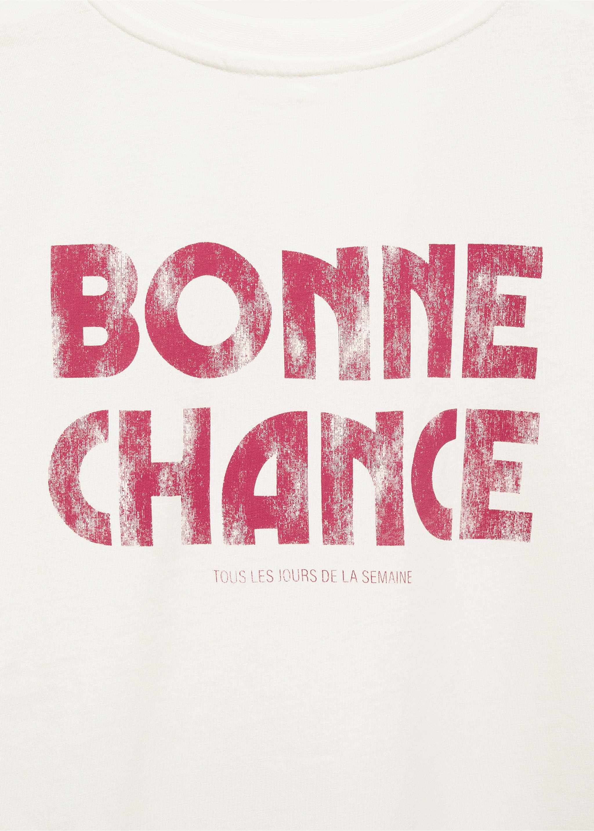 Tryckt bomull-blandning t-shirt - Detaljer om artikeln 0, Benvit. Ref: 77006752-00.