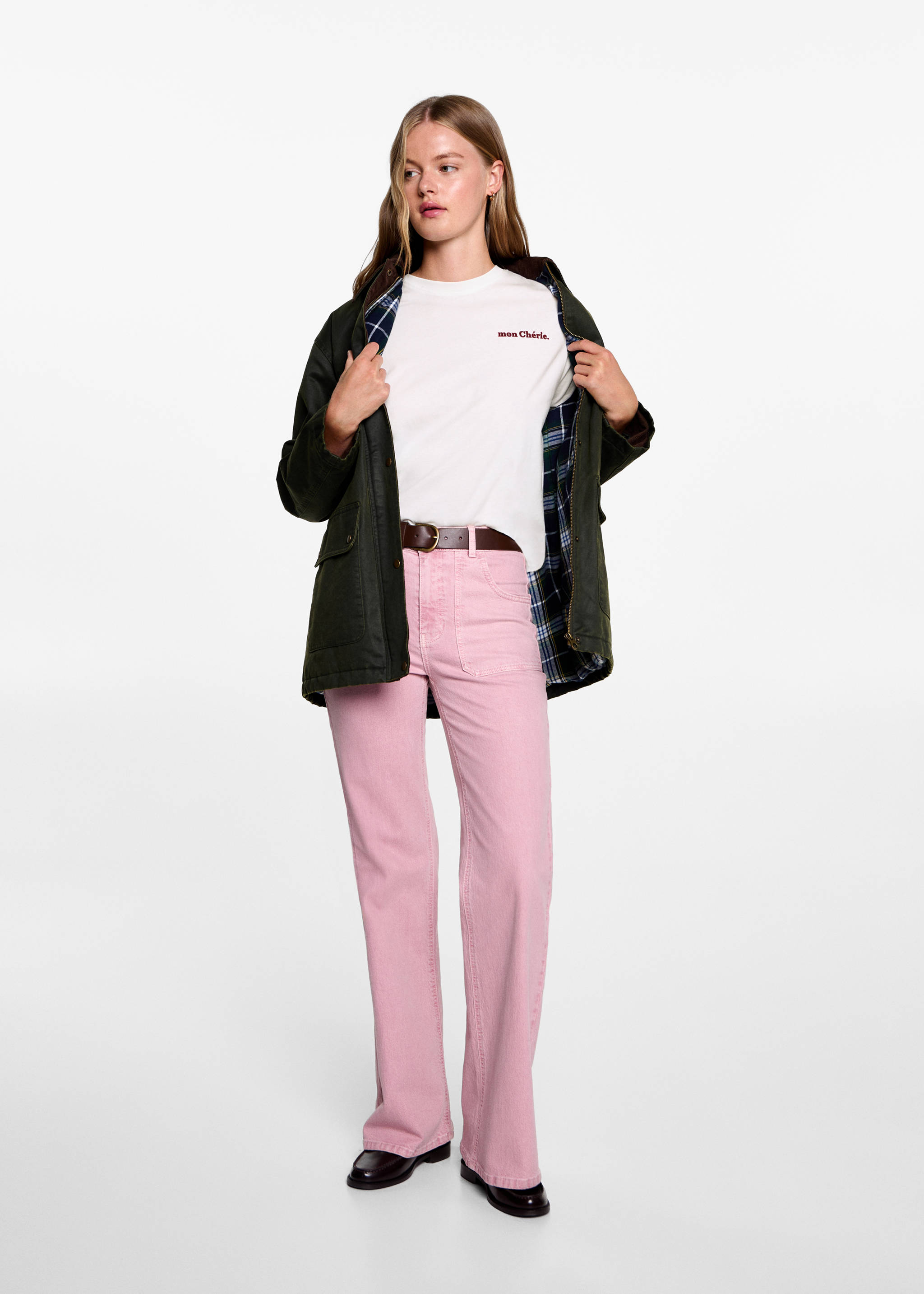 Tryckt bomull-blandning t-shirt - Allmän bild