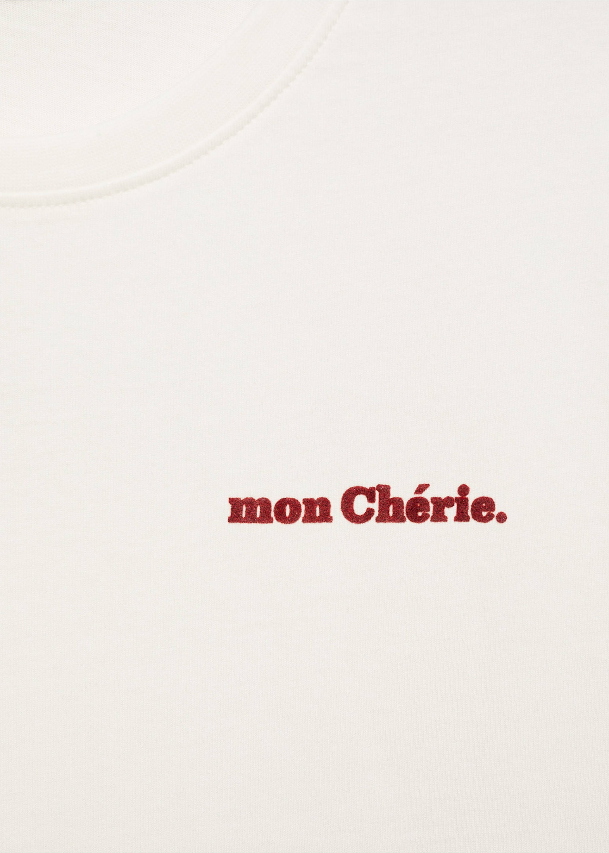 Tryckt bomull-blandning t-shirt - Detaljer om artikeln 8, Benvit. Ref: 77006754-00.