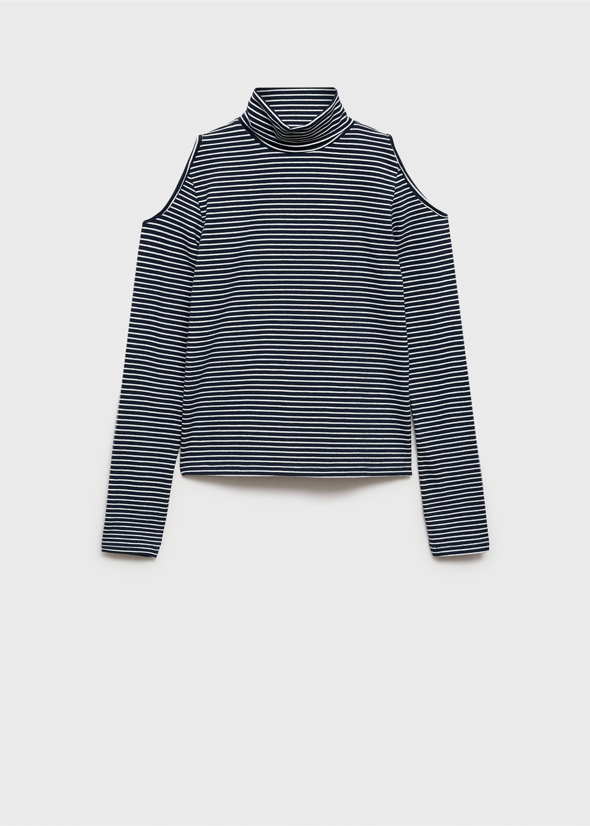 Rollkragen-T-Shirt mit Schlitzen - Artikel ohne Model, Dunkles Marineblau. Ref: 77006755-00.