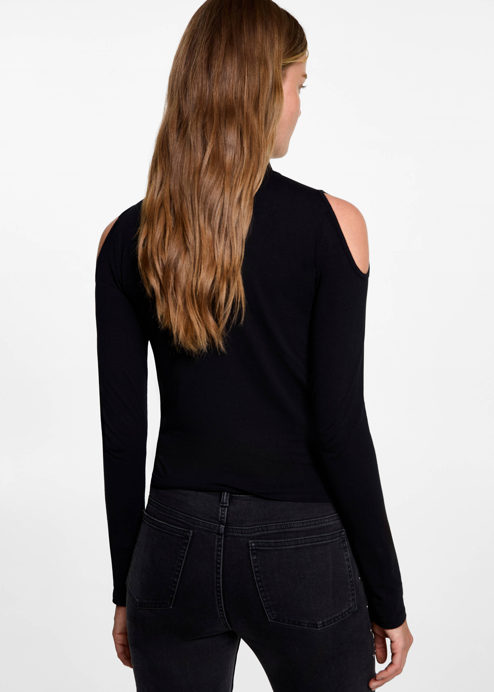 Koszulka z golfem i wyciętymi ramionami - Tylna strona artykułu