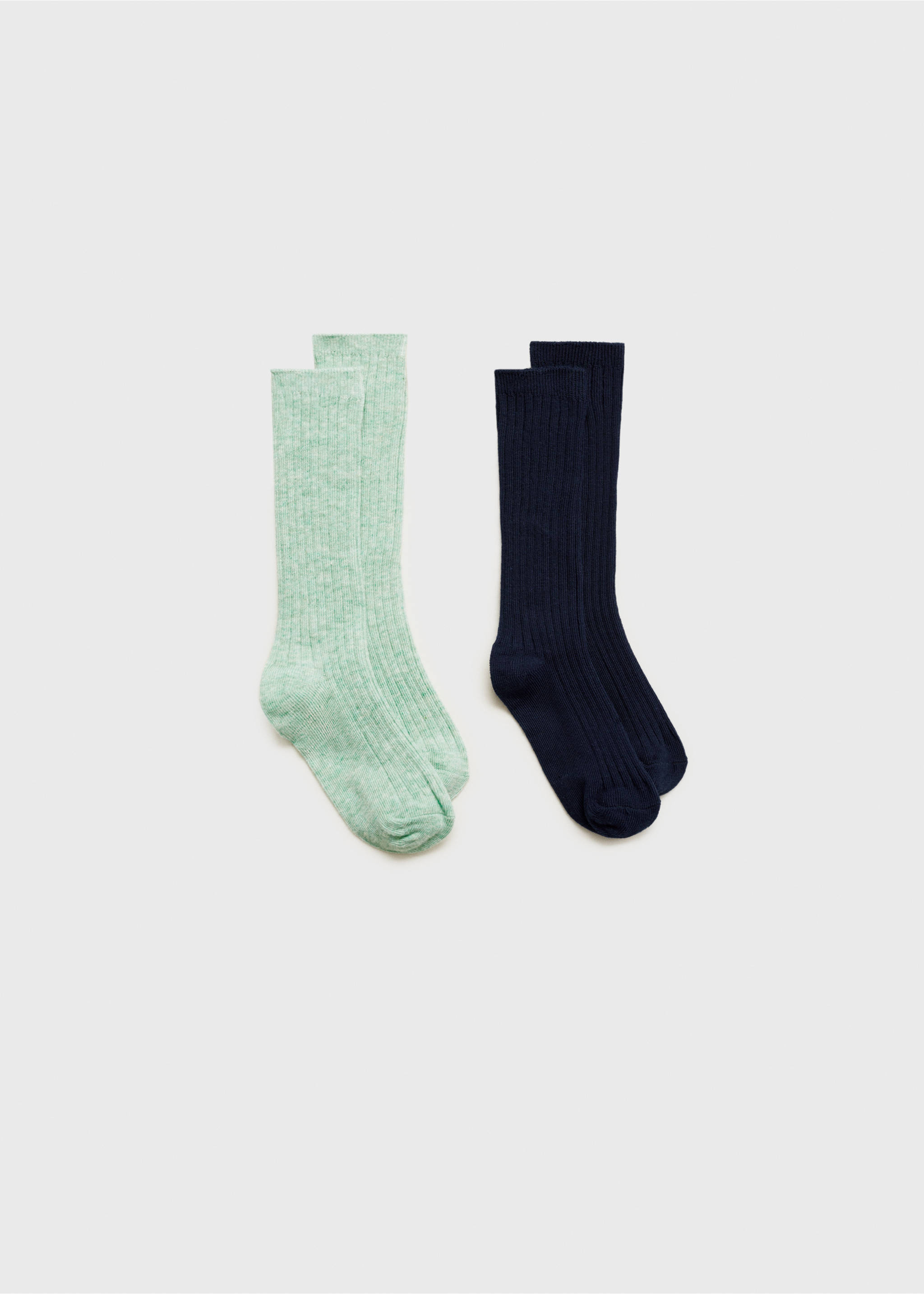 2 pack ribbed socks - Article without model, Pastel Green. Ref: 77006760-00.