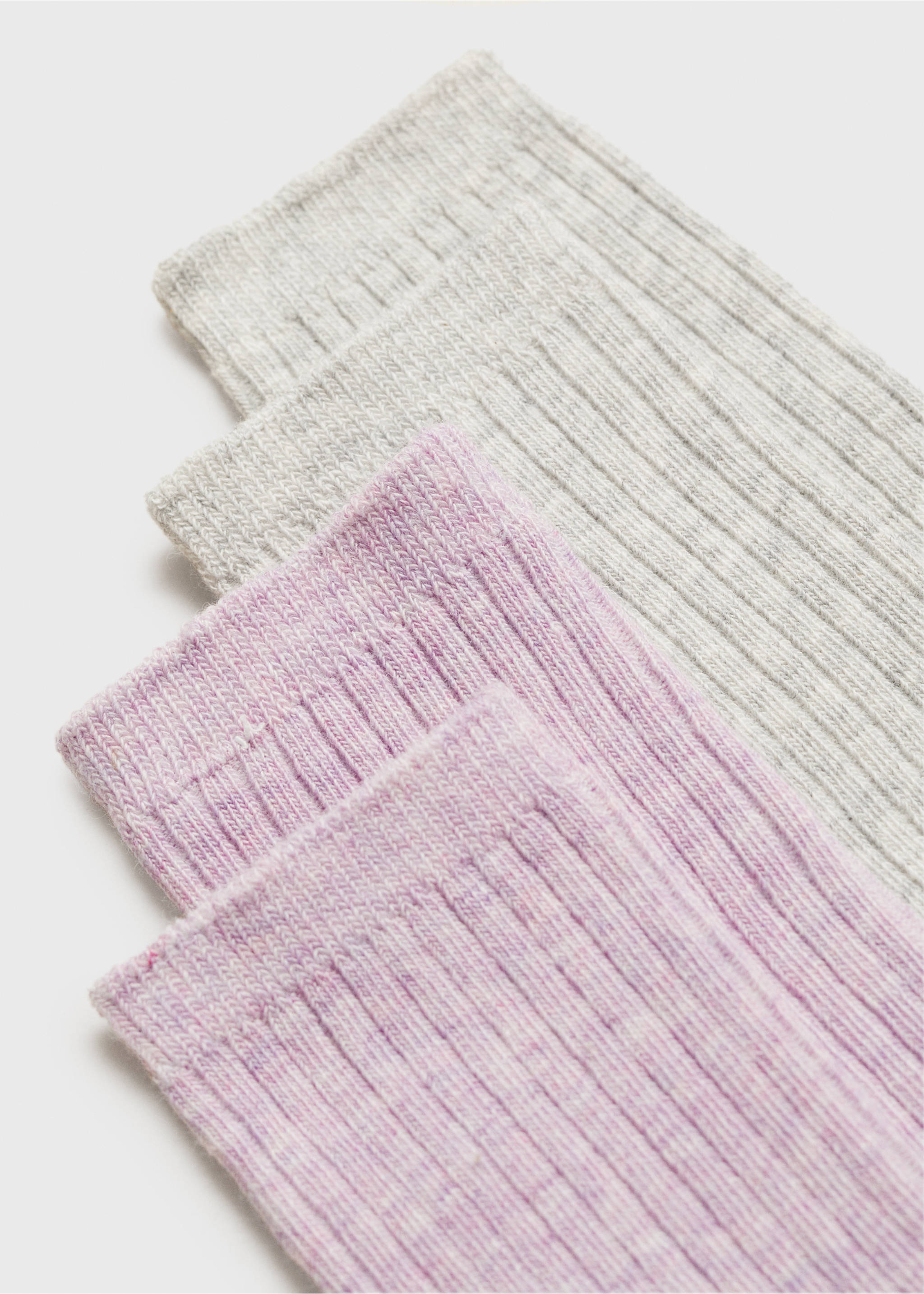 Zweierpack gerippte Socken - Detail des Artikels 8, Lavendell. Ref: 77006760-00.