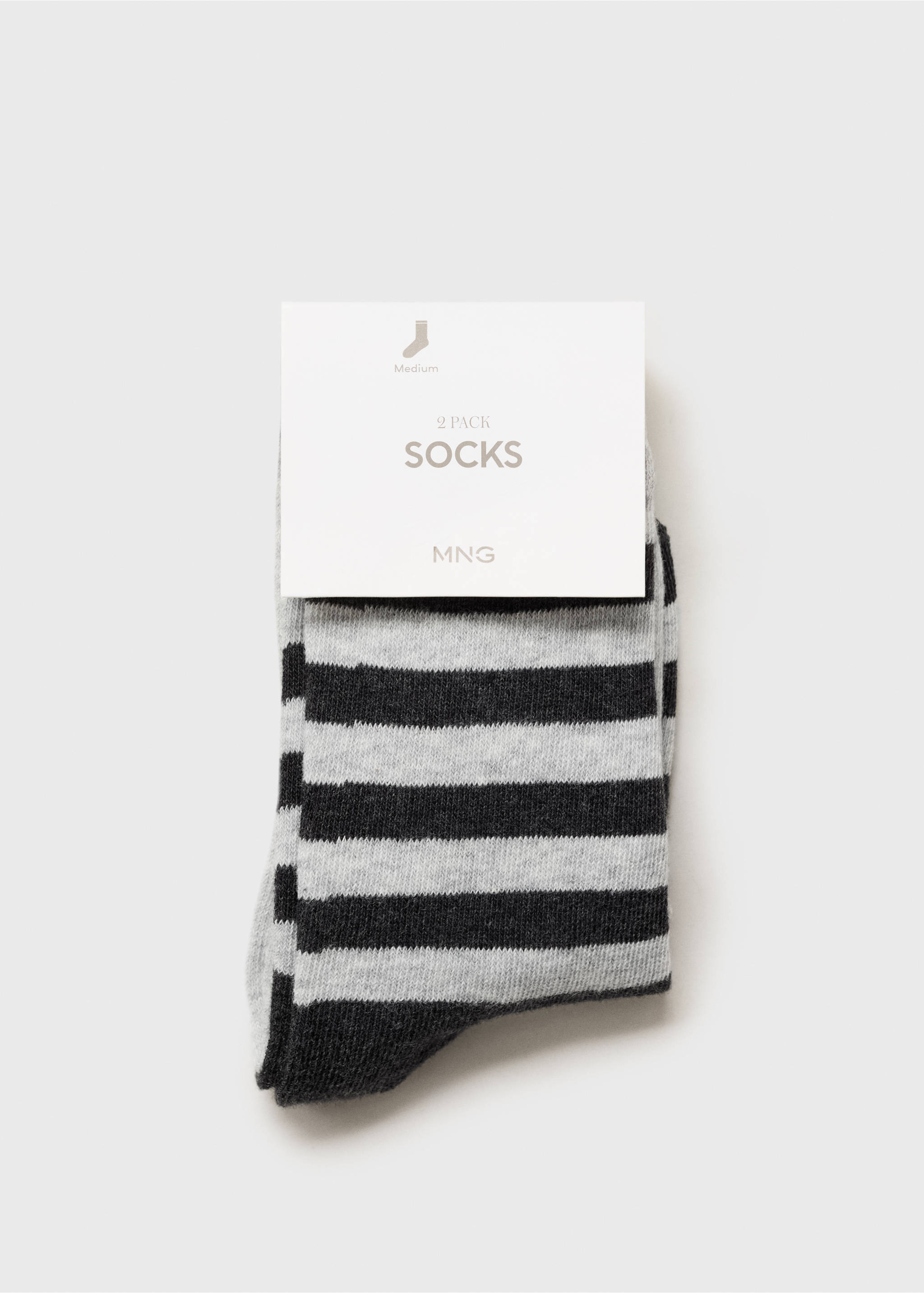 2 pack mixed socks - Details of the article 0, Medium Heather Grey. Ref: 77006762-00.