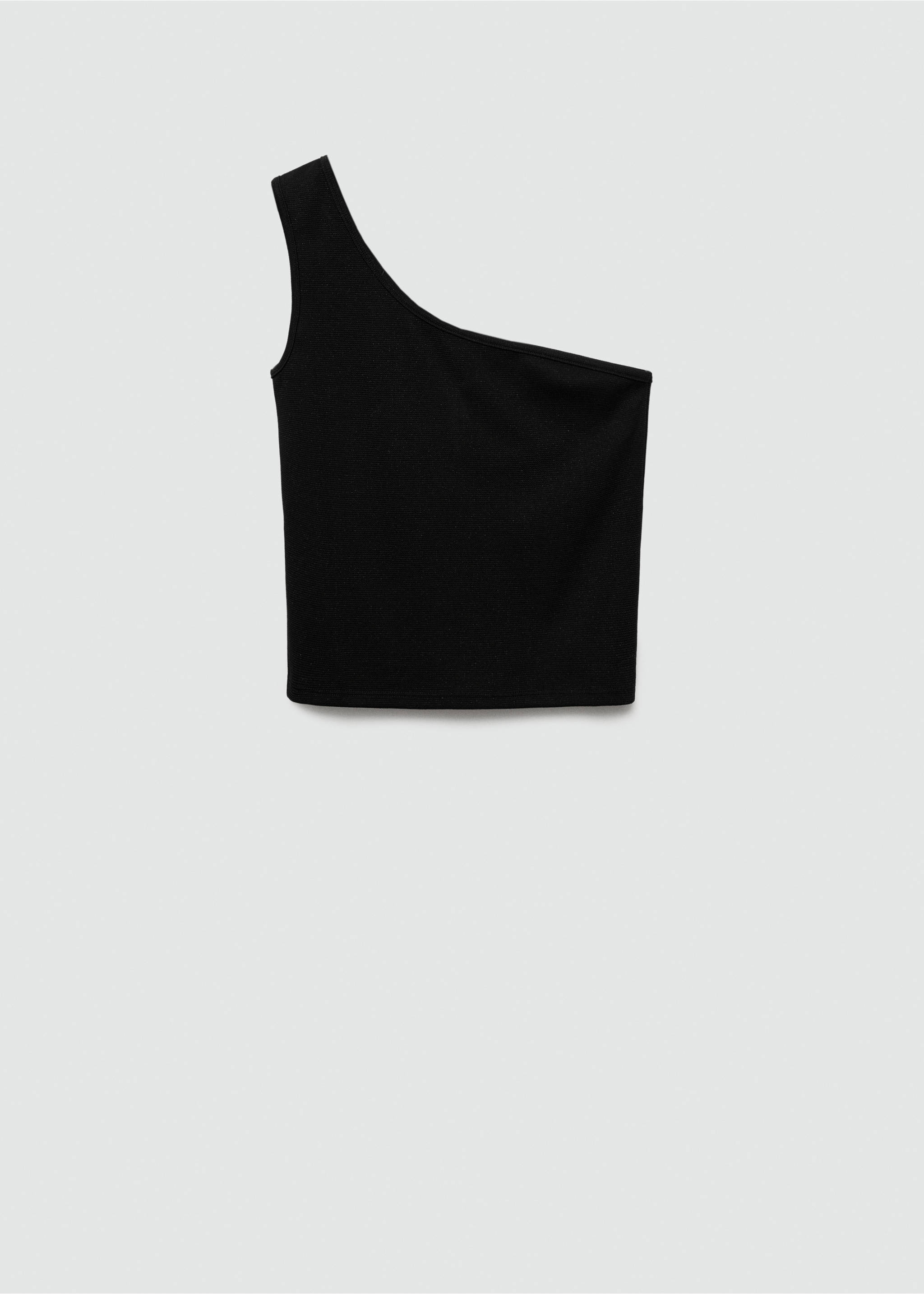 Top asymétrique Lurex - Article sans modèle, Noir. Ref: 77006767-00.