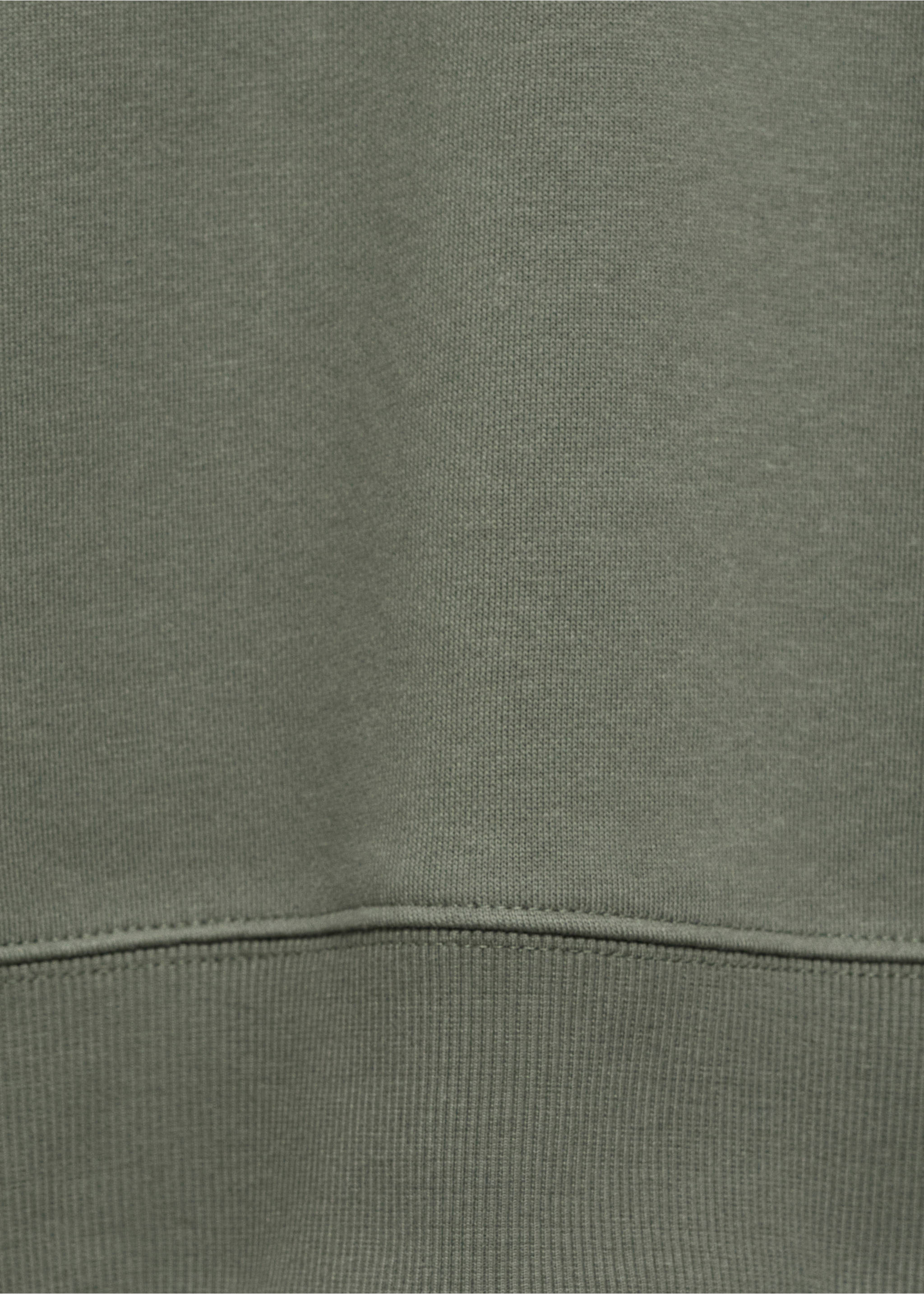 Cotton sweatshirt with zip neck - Details of the article 0, Green. Ref: 77007119-00.