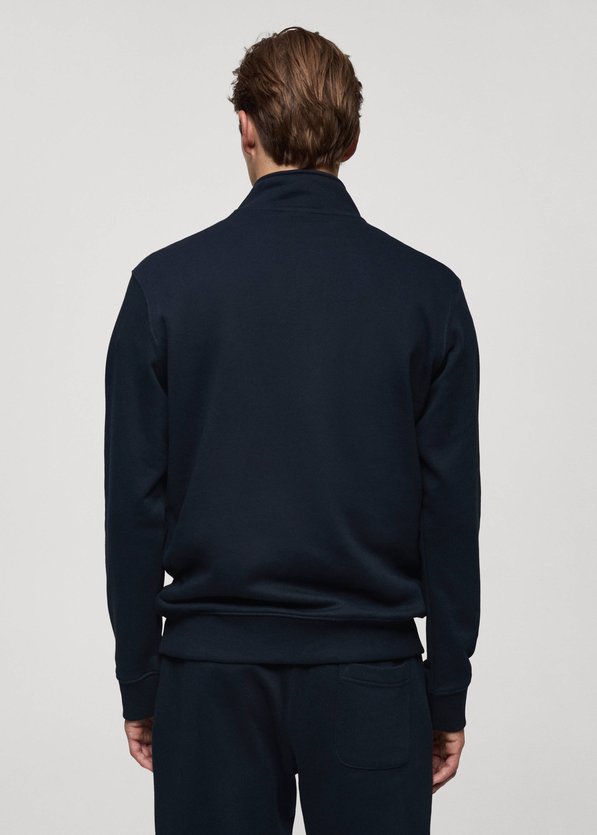 Cotton sweatshirt with zip neck - Reverse of the article