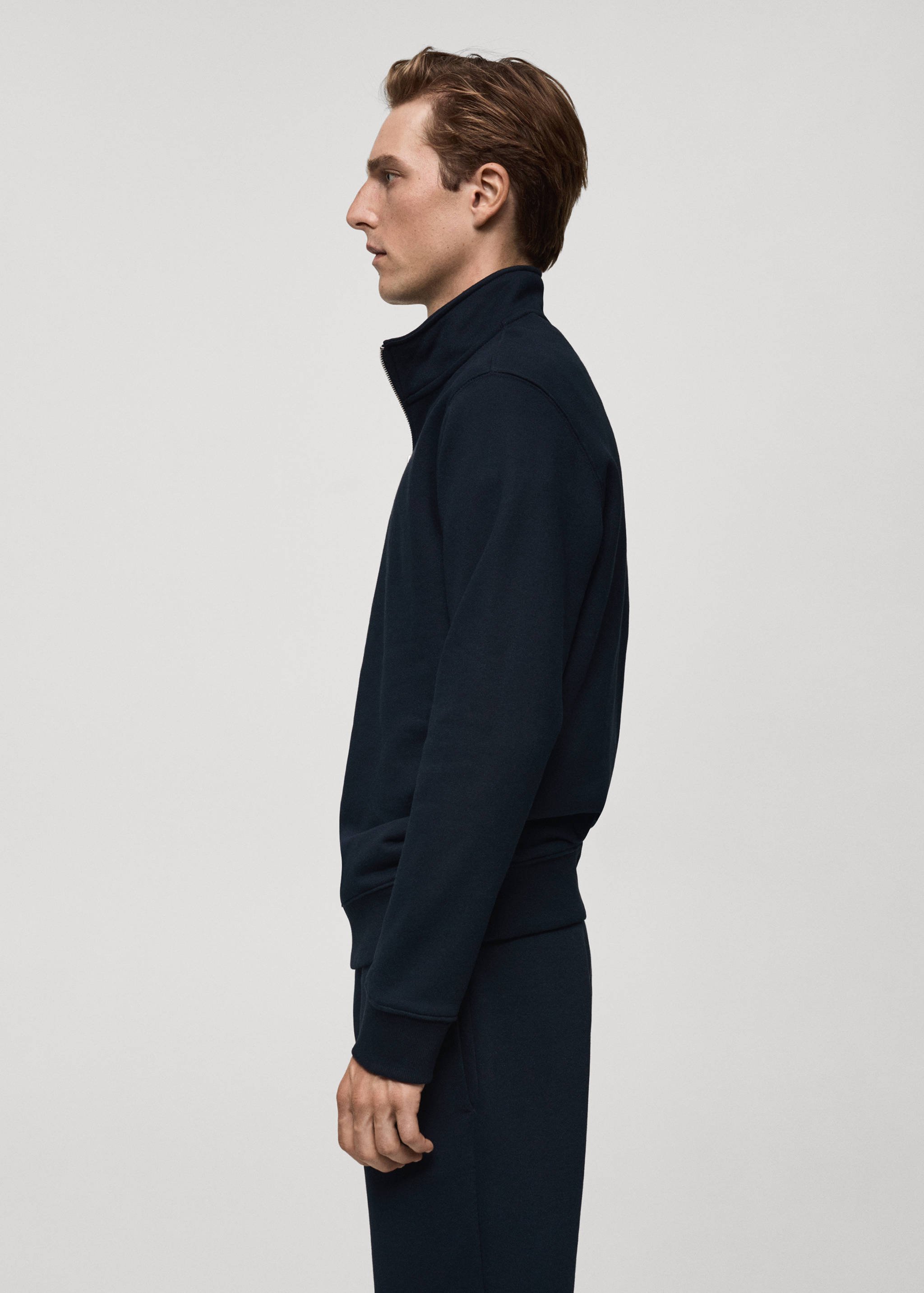 Cotton sweatshirt with zip neck - Details of the article 2