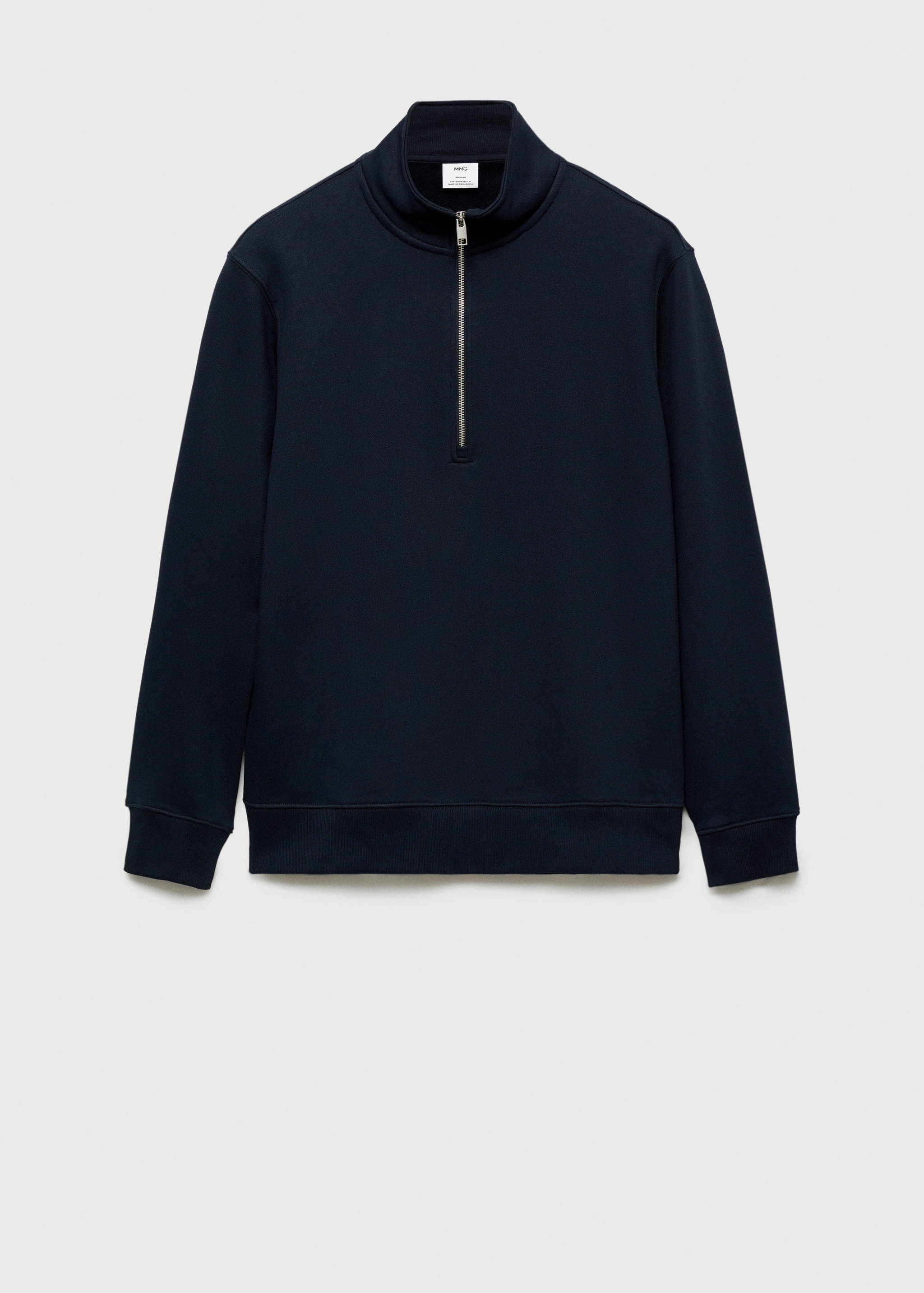 Cotton sweatshirt with zip neck - Article without model