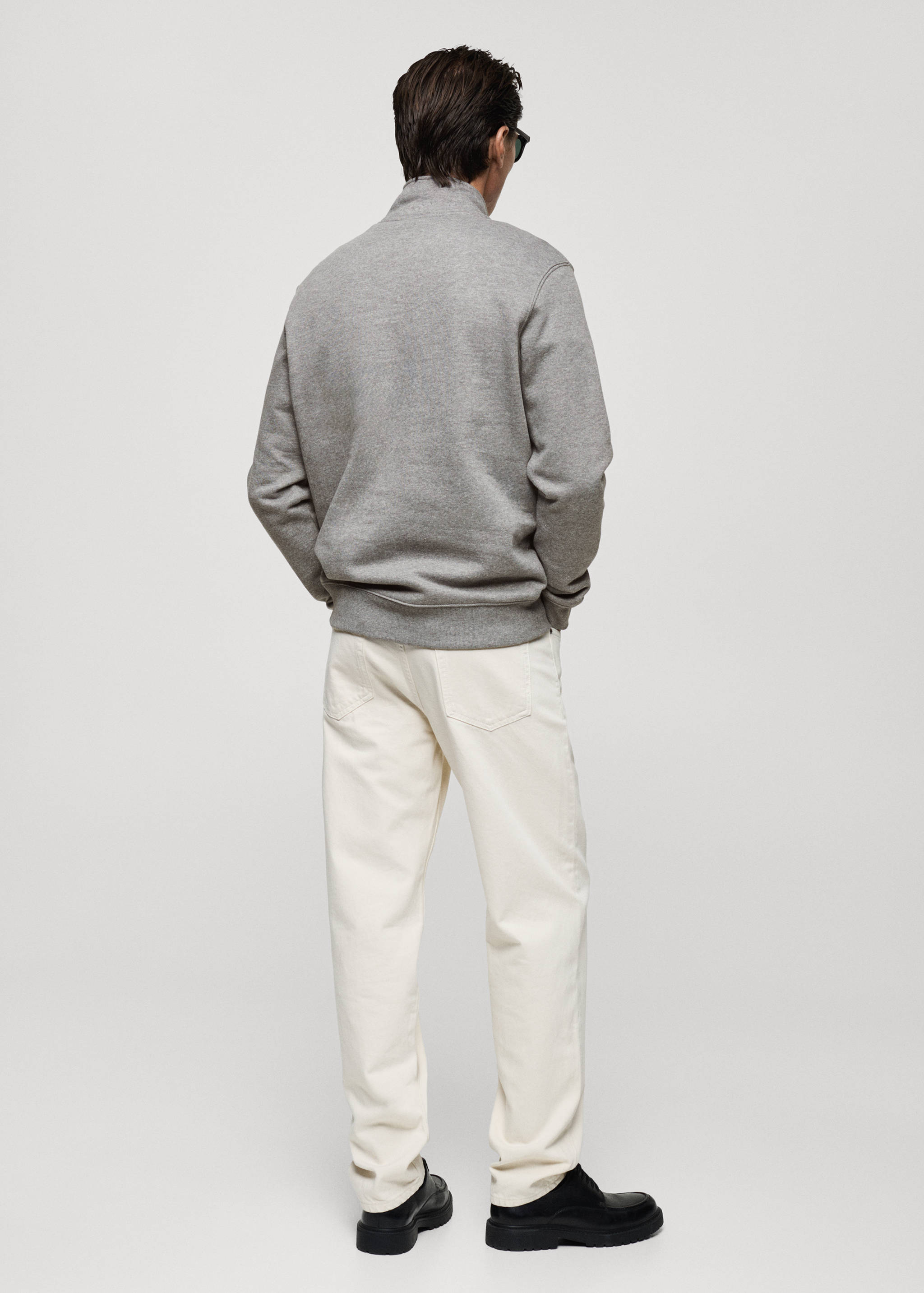 Cotton sweatshirt with zip neck - Reverse of the article