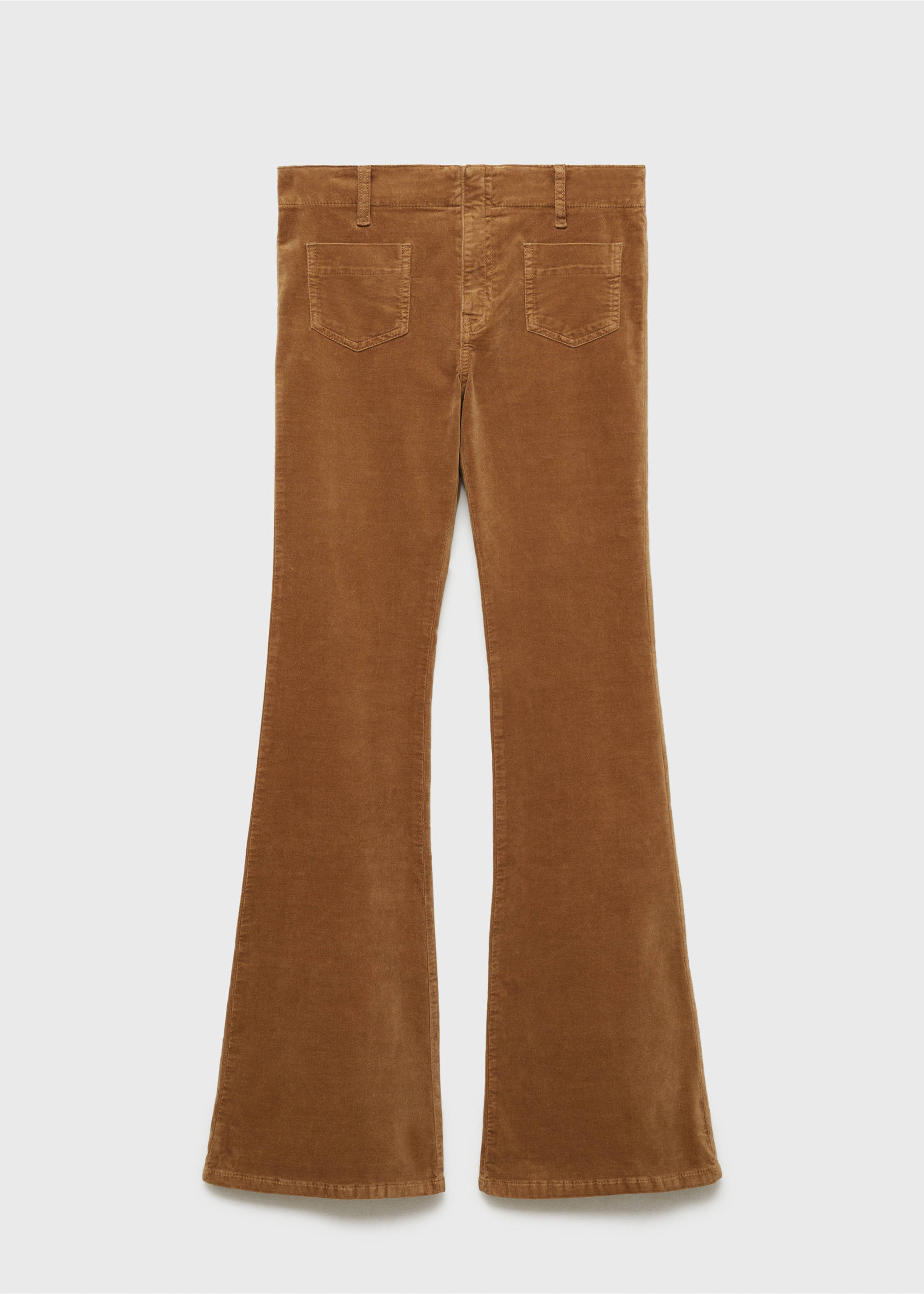 Flared corduroy jeans with pockets - Article without model, Medium Brown. Ref: 77007125-00.