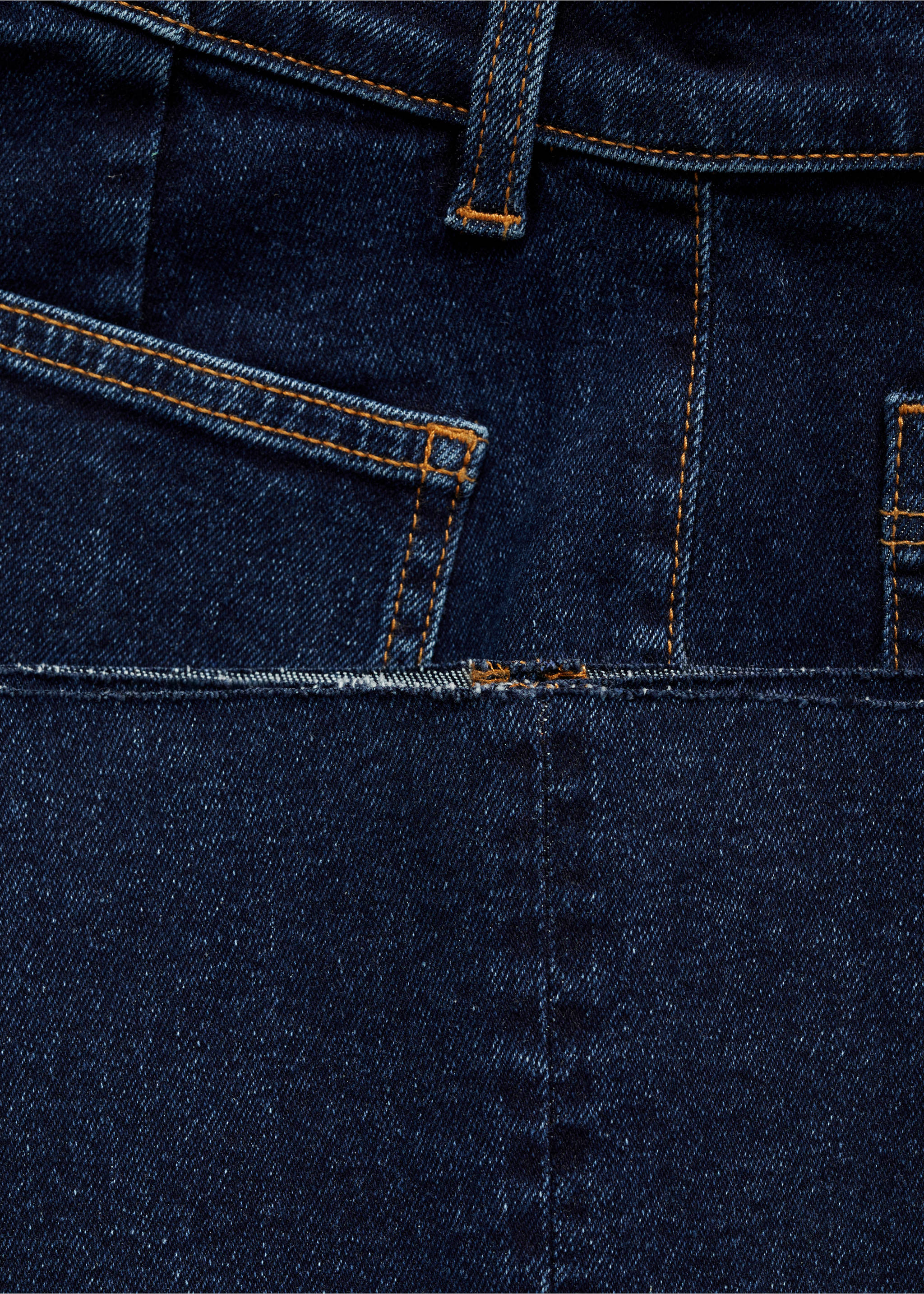 Flared cropped jeans with pockets - Details of the article 8, Dark Blue. Ref: 77007126-00.