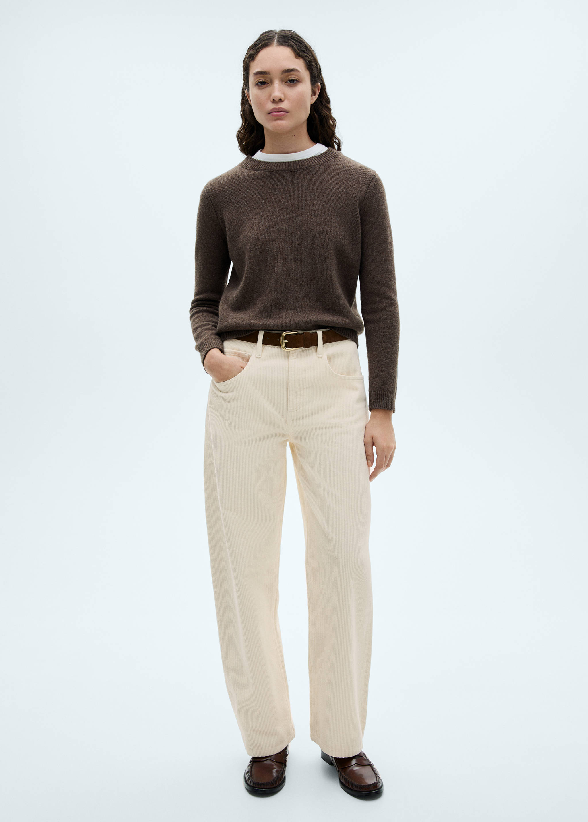 High-waisted corduroy balloon pants - General plane