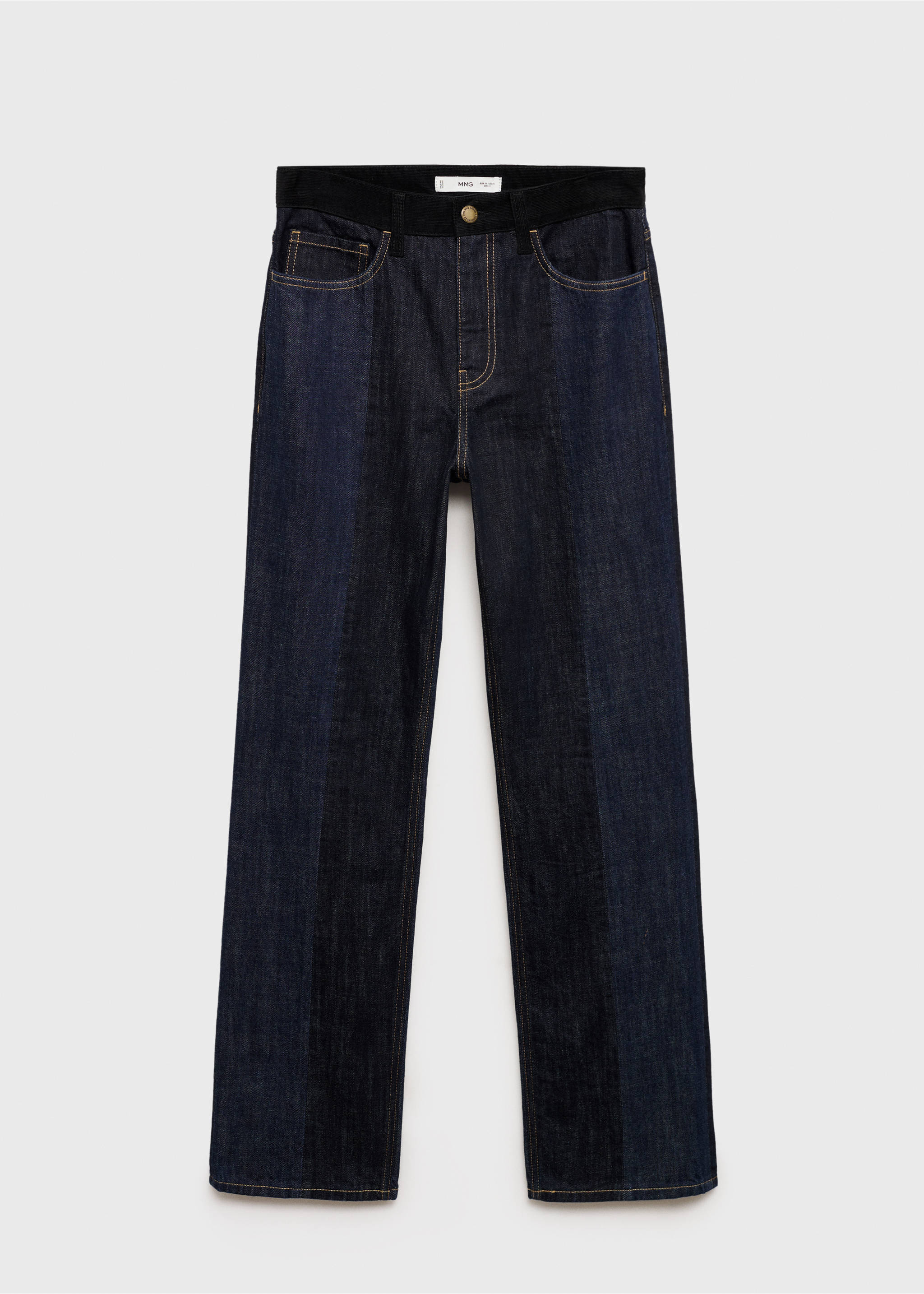 High waist straight jeans - Article without model, Dark Blue. Ref: 77007128-00.