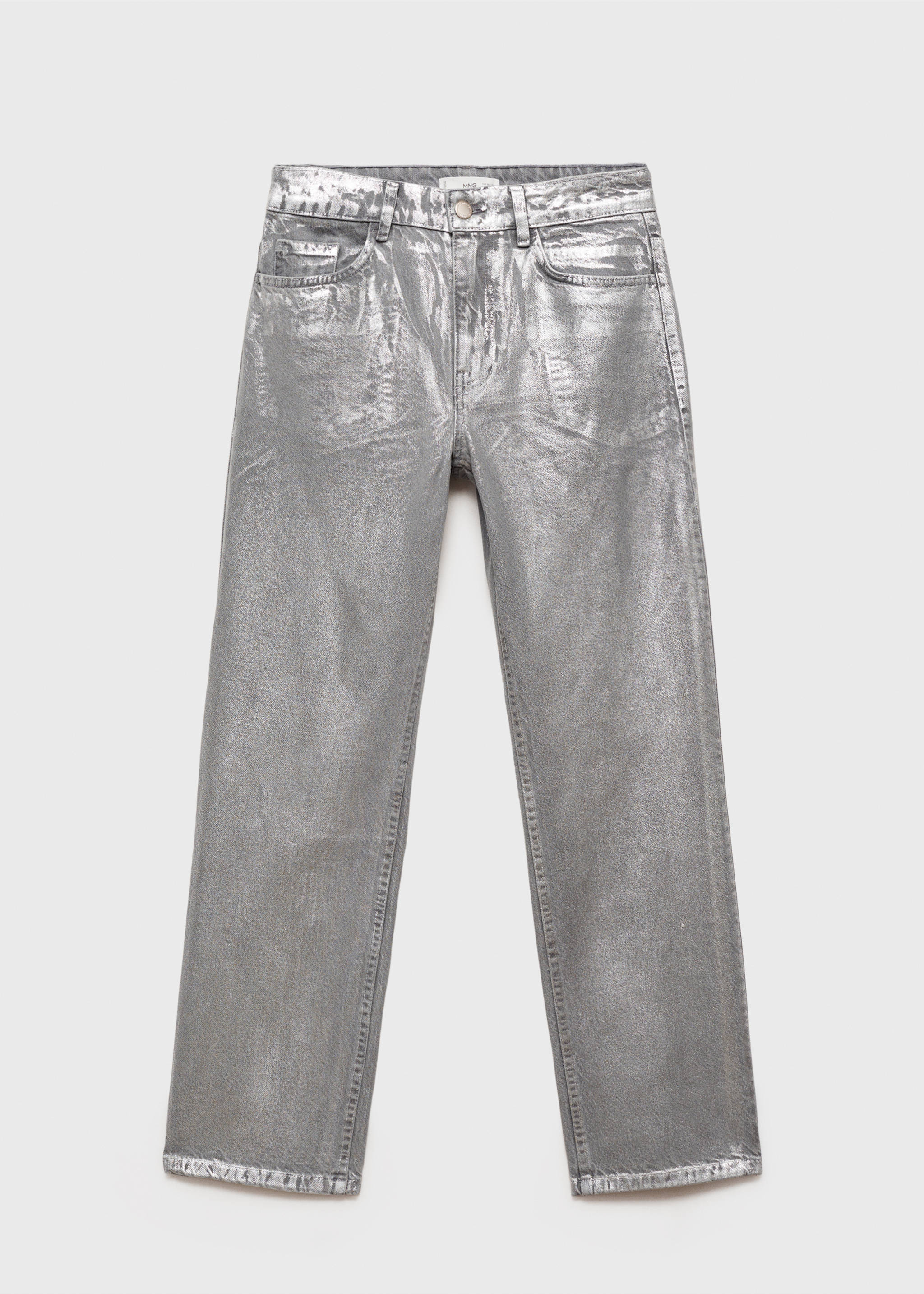 Jeans rectos foil - Artículo sin modelo, Plata. Ref: 77007131-00.