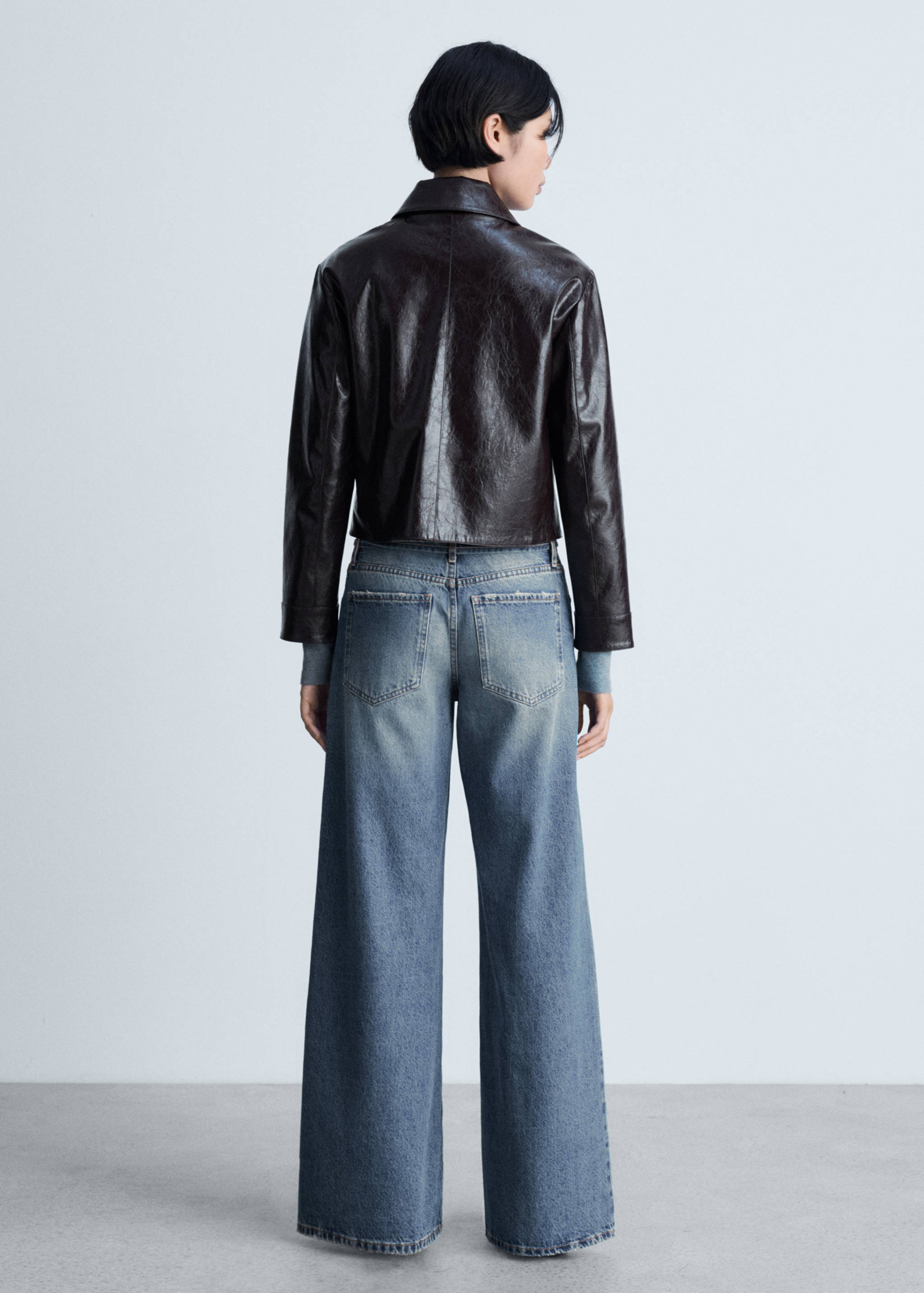 Calças de ganga wide leg de cintura baixa - Verso do artigo