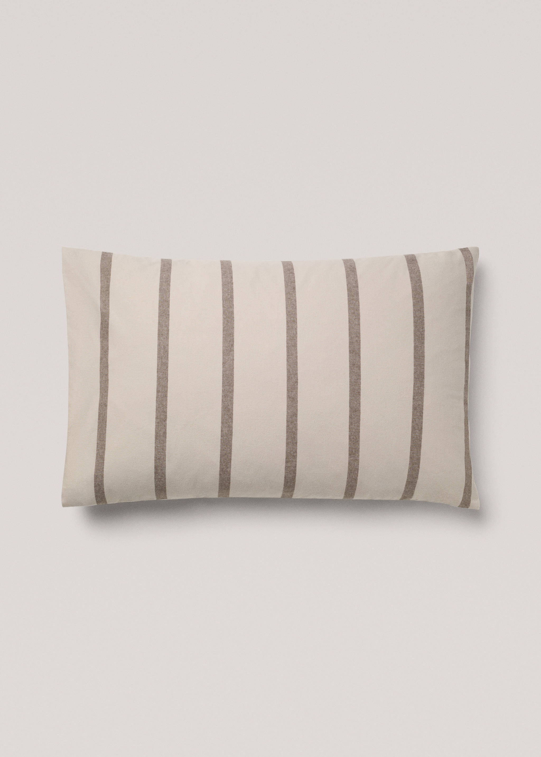 Gestreifter Kopfkissenbezug aus 100 % Baumwoll-Flanell 50 x 75 cm - Artikel ohne Model