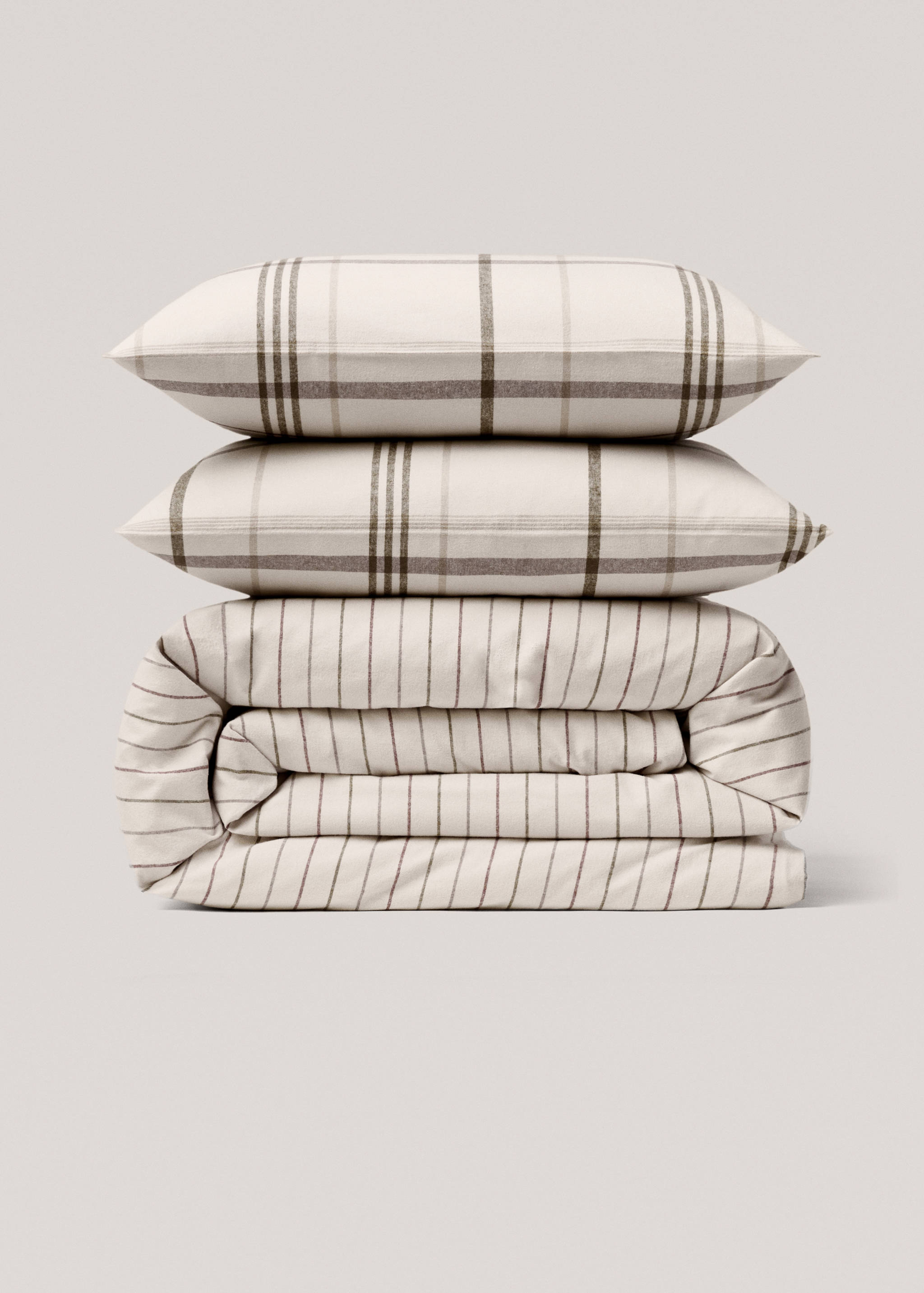 Reversible duvet cover flannel checkered flannel bed 150cm - Details of the article 4